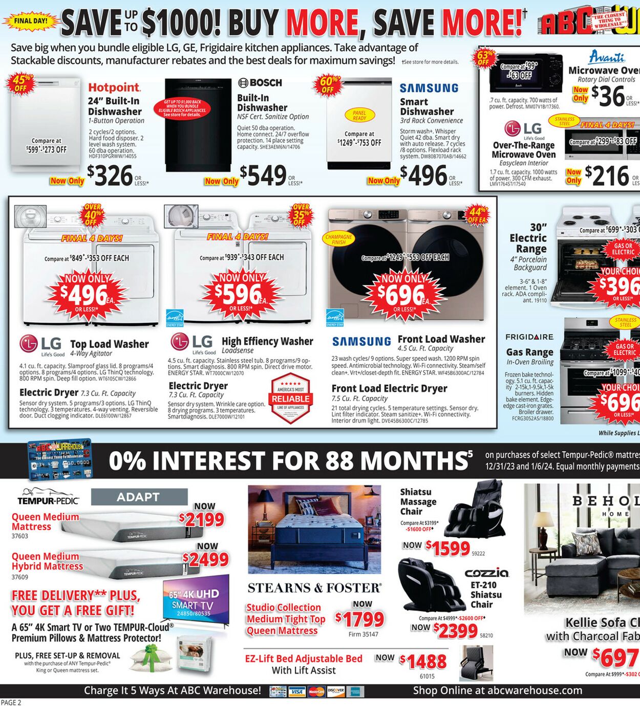 ABC Warehouse Weekly Ad Circular - valid 12/31-01/06/2024 (Page 2)