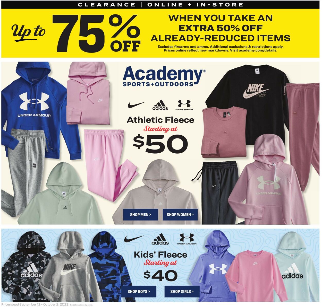 Academy Sports Weekly Ad Circular - valid 09/12-10/02/2022