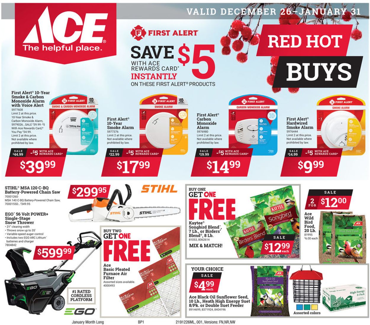 Ace Hardware Weekly Ad Circular - valid 12/26-01/31/2020