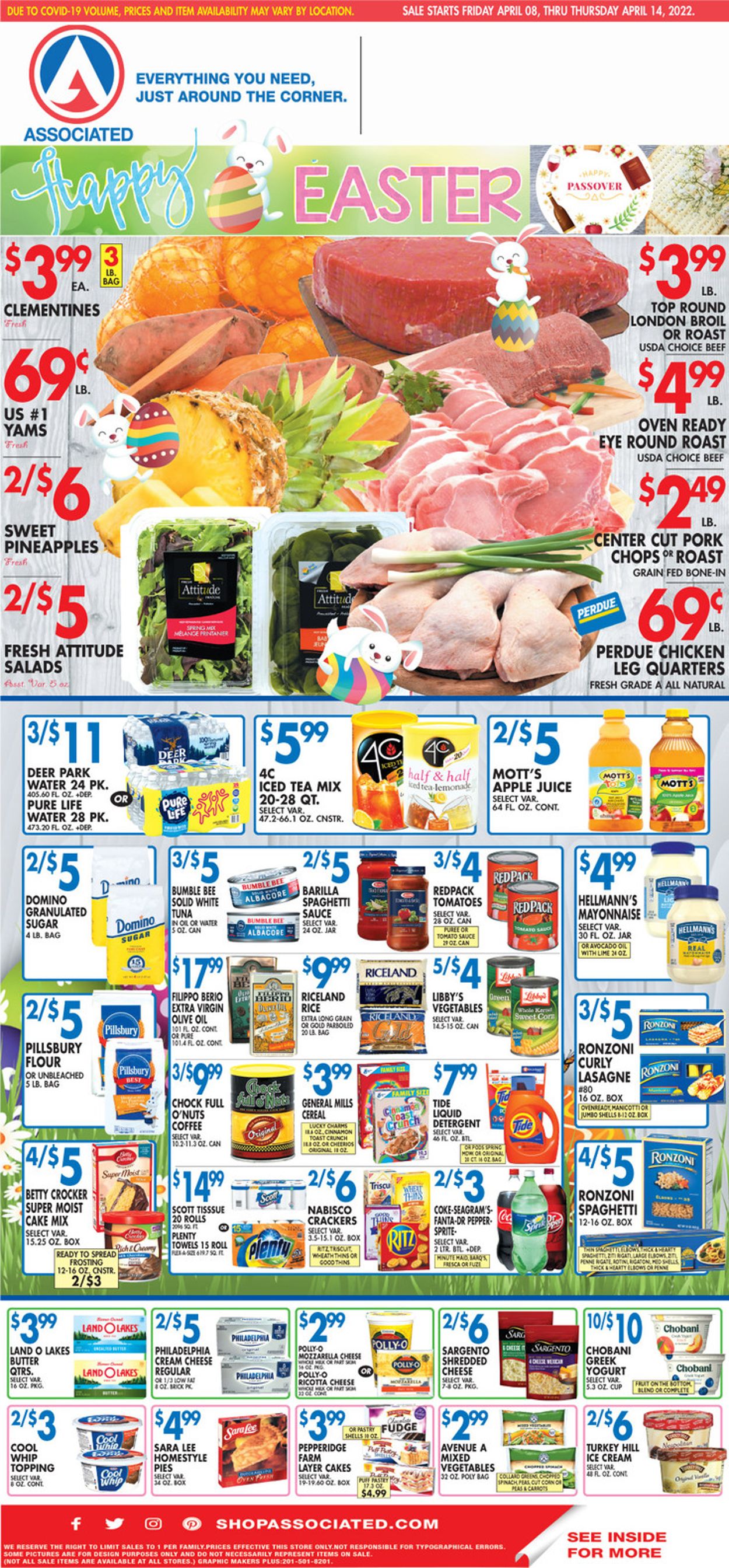 Associated Supermarkets EASTER 2022 Weekly Ad Circular - valid 04/08-04/14/2022