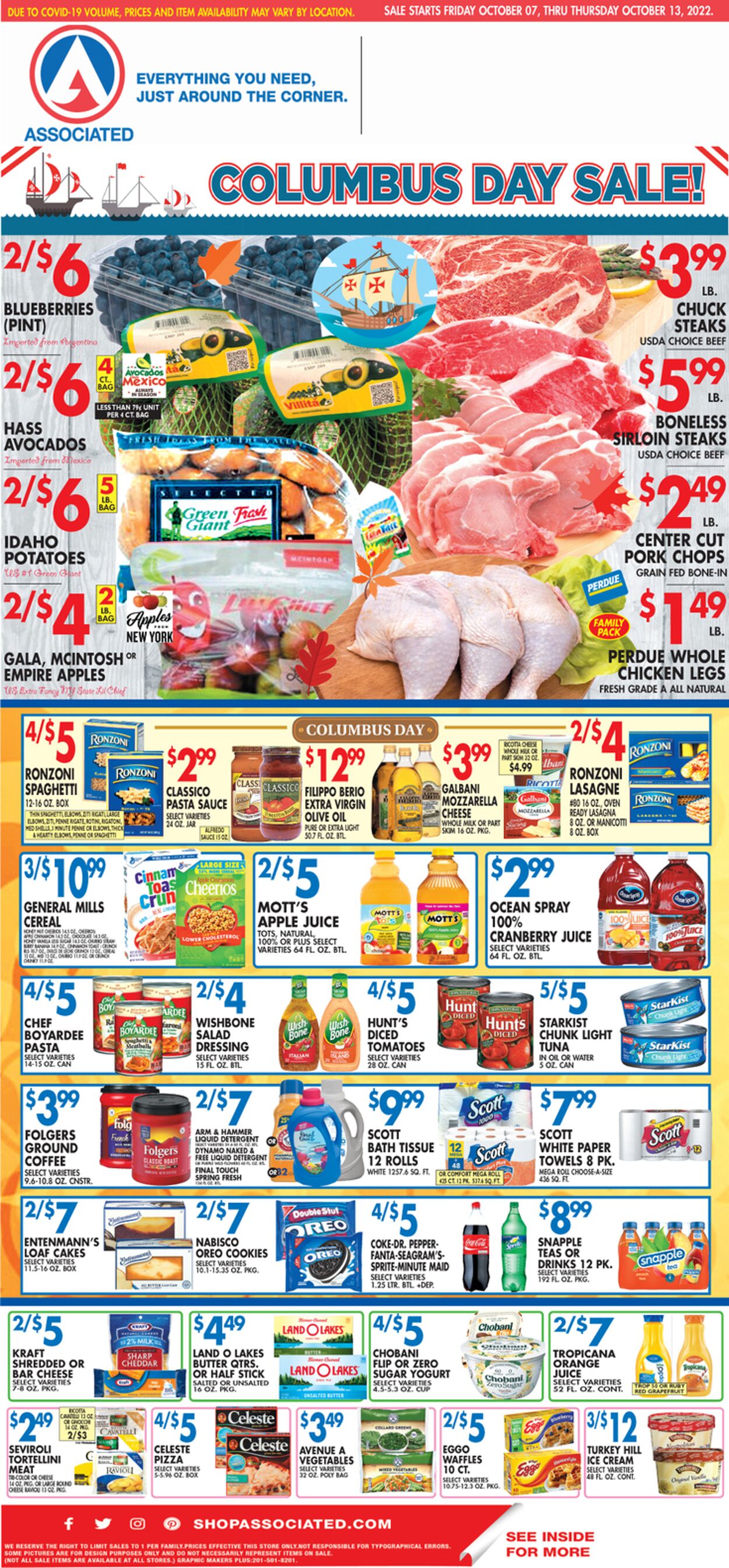 Associated Supermarkets Weekly Ad Circular - valid 10/07-10/13/2022