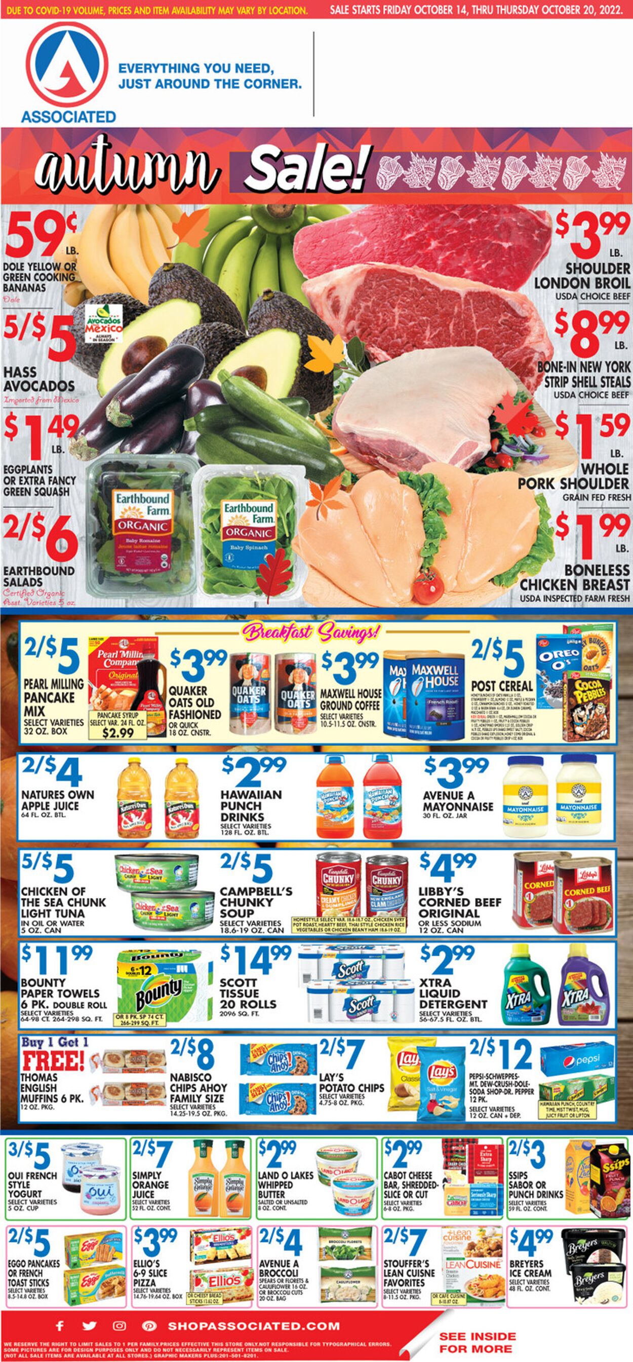 Associated Supermarkets Weekly Ad Circular - valid 10/14-10/20/2022