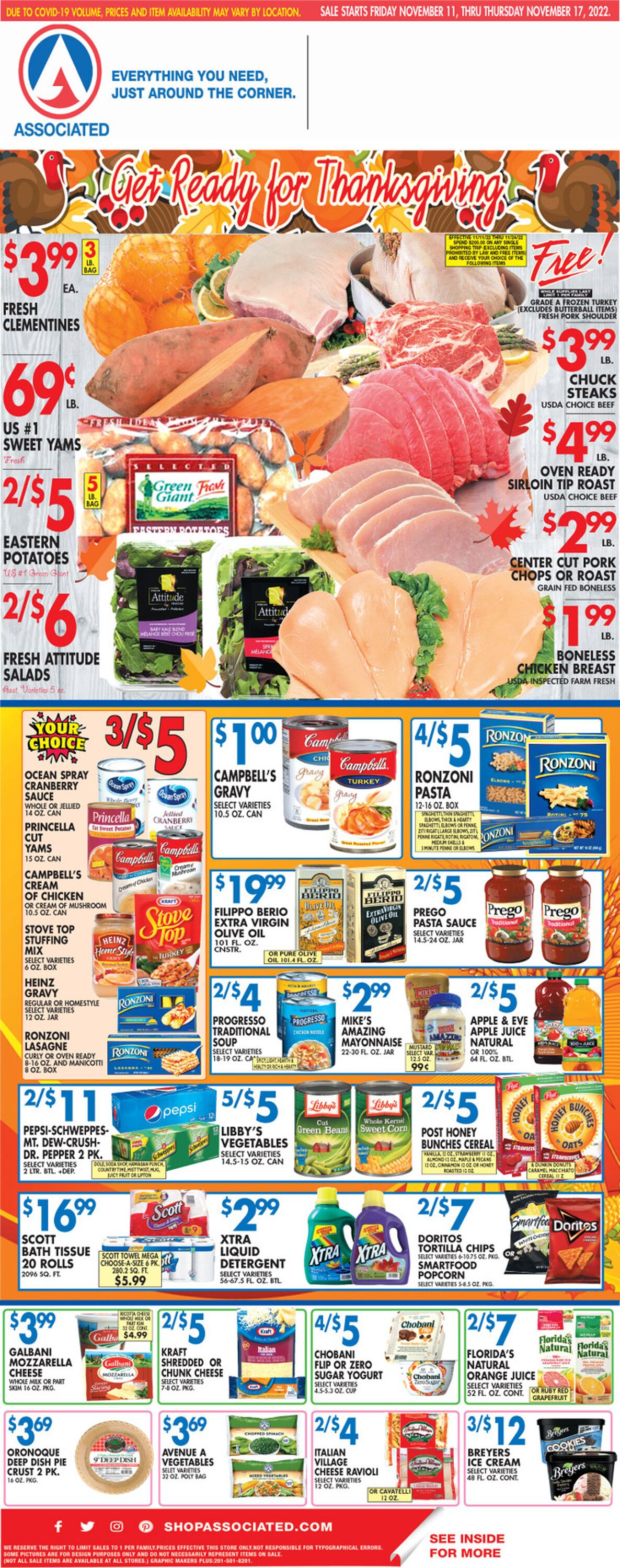 Associated Supermarkets Weekly Ad Circular - valid 11/11-11/19/2022