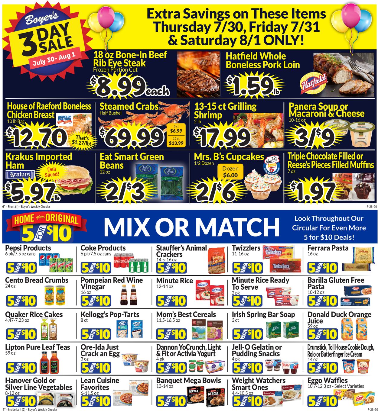 Boyer's Food Markets Weekly Ad Circular - valid 07/26-08/01/2020