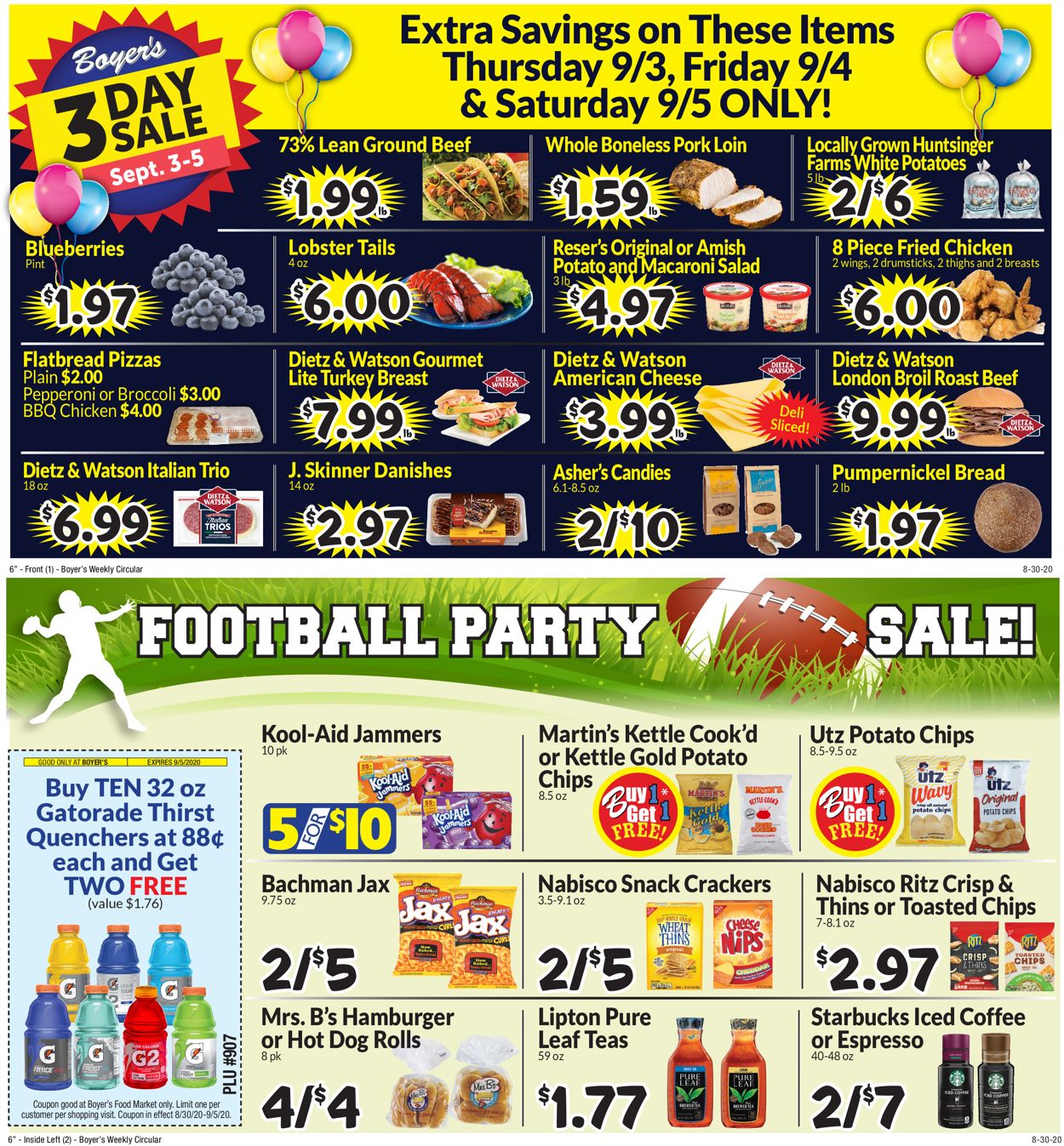 Boyer's Food Markets Weekly Ad Circular - valid 08/30-09/05/2020