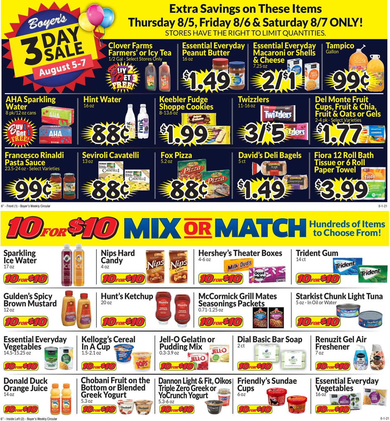 Boyer's Food Markets Weekly Ad Circular - valid 08/01-08/07/2021