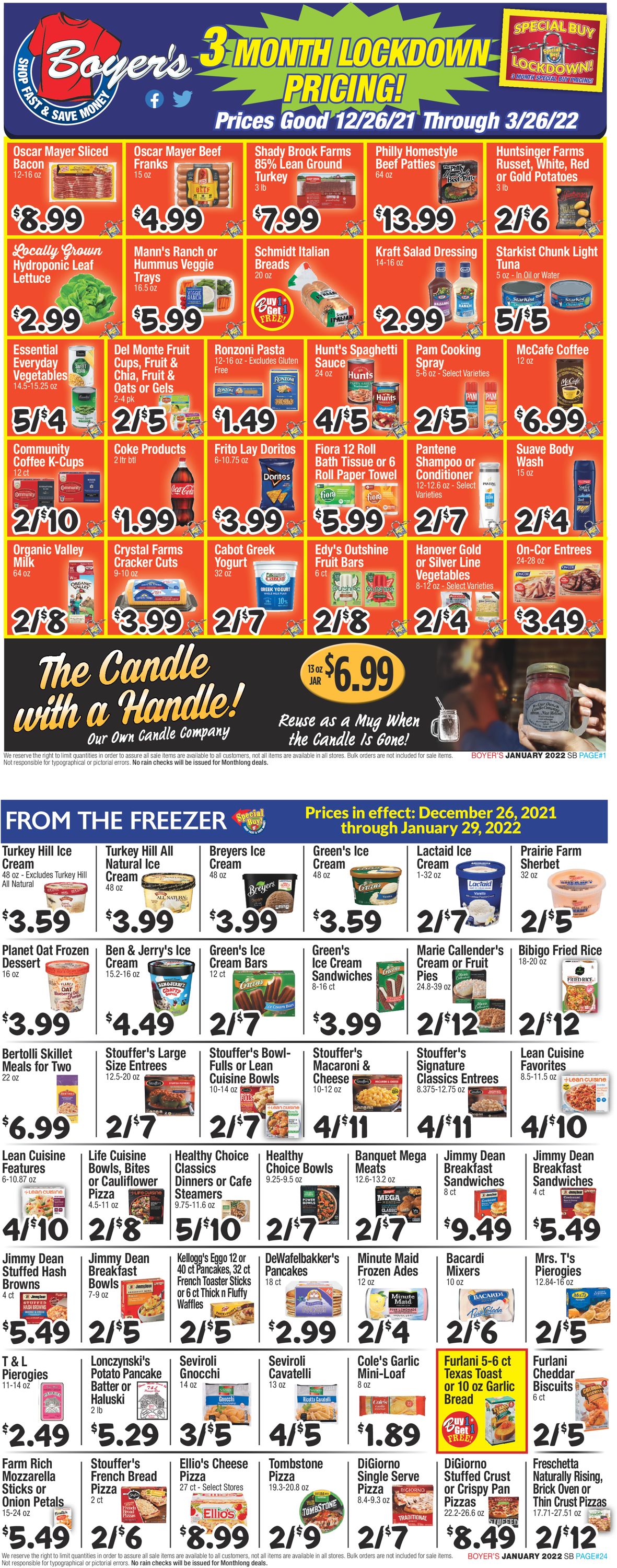 Boyer's Food Markets Weekly Ad Circular - valid 12/26-01/29/2022