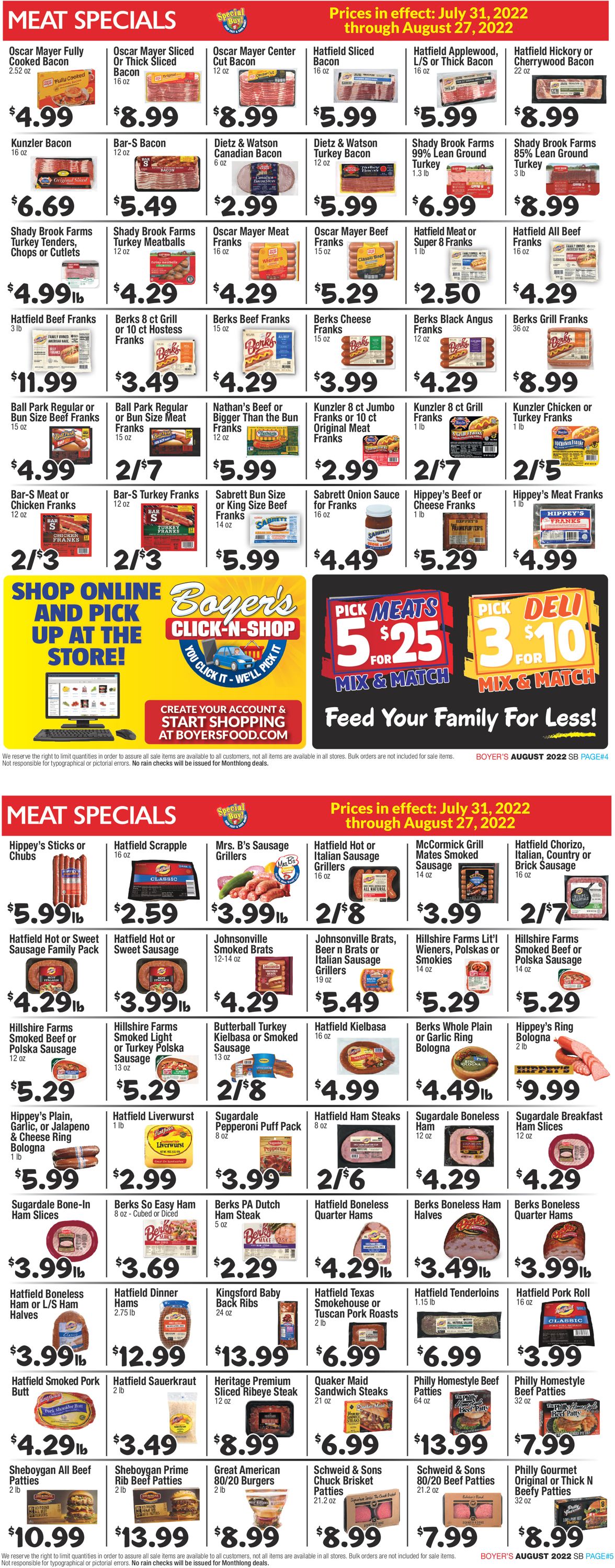 Boyer's Food Markets Weekly Ad Circular - valid 07/31-08/27/2022 (Page 3)
