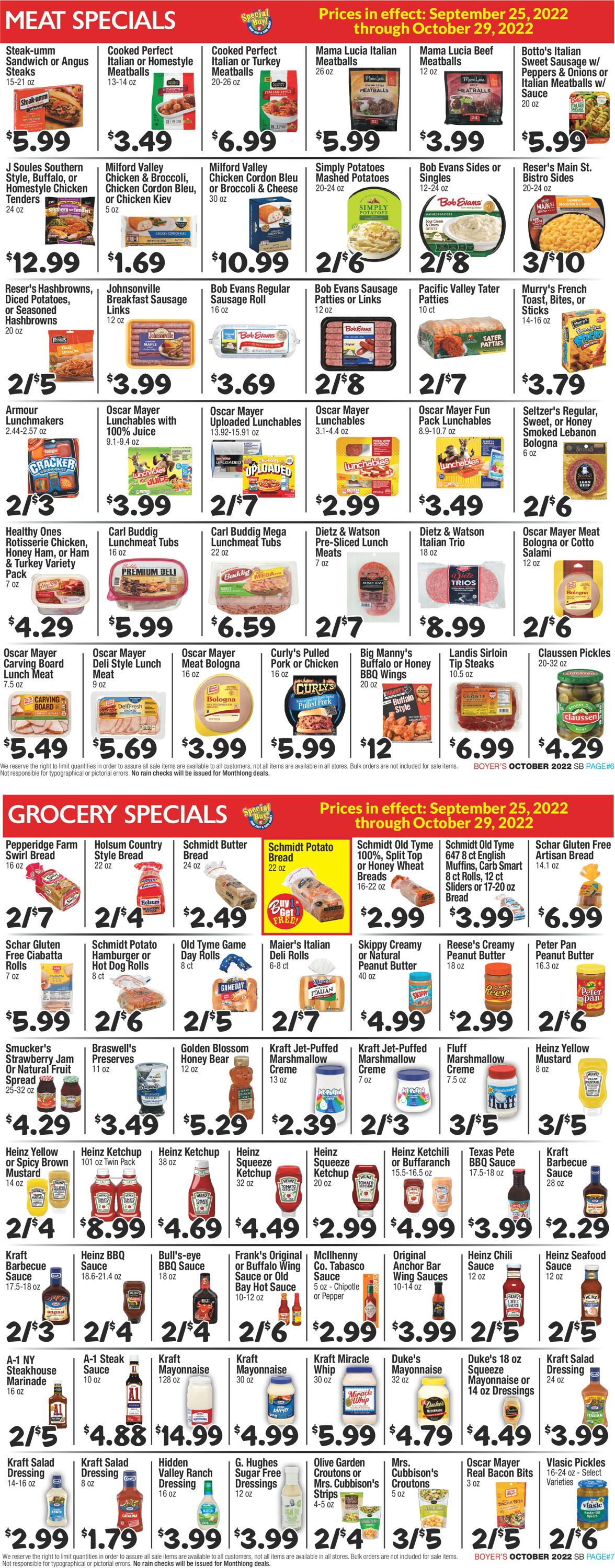Boyer's Food Markets Weekly Ad Circular - valid 09/25-10/29/2022 (Page 4)
