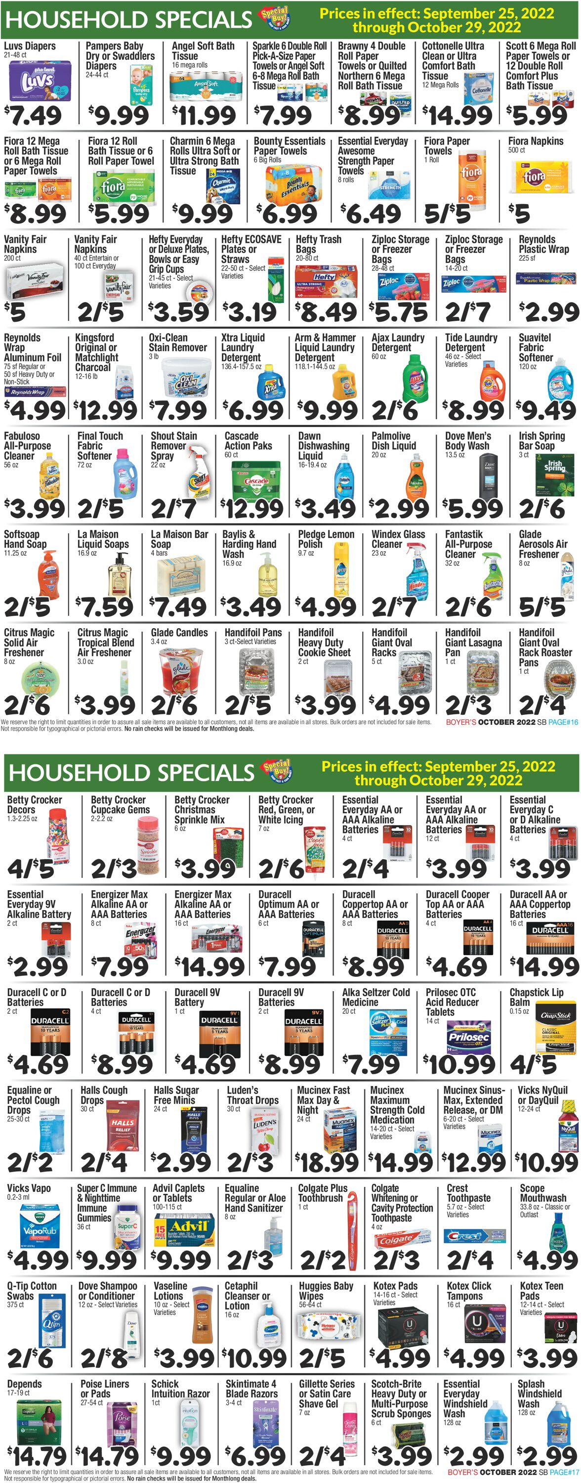 Boyer's Food Markets Weekly Ad Circular - valid 09/25-10/29/2022 (Page 9)