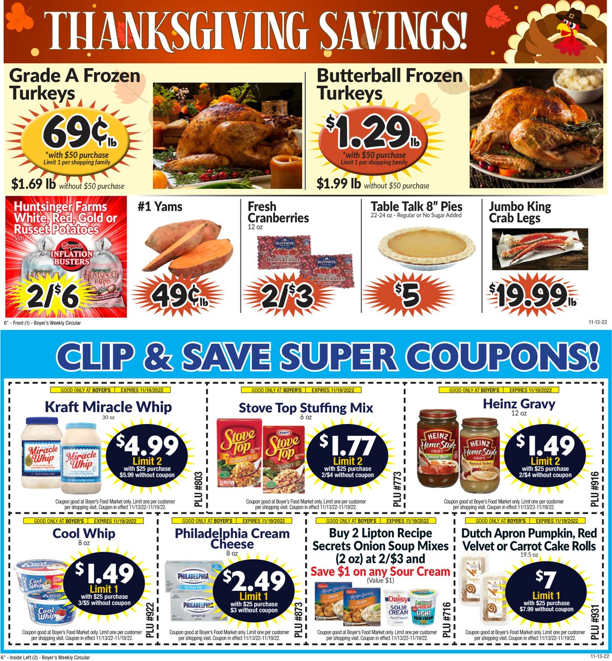 Boyer's Food Markets Weekly Ad Circular - valid 11/13-11/19/2022