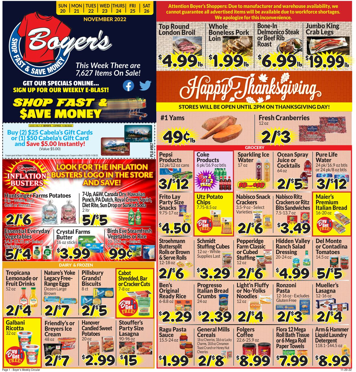 Boyer's Food Markets Weekly Ad Circular - valid 11/20-11/26/2022 (Page 3)