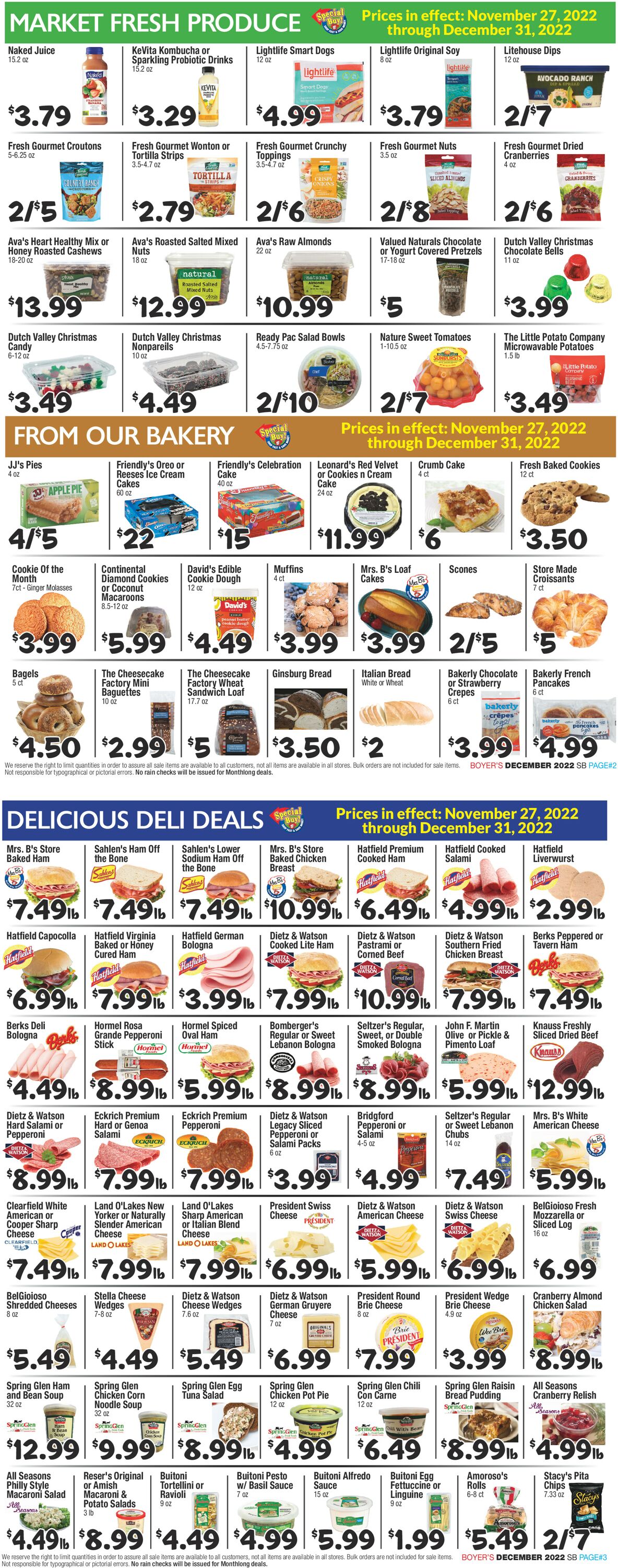 Boyer's Food Markets Weekly Ad Circular - valid 11/27-12/31/2022 (Page 2)