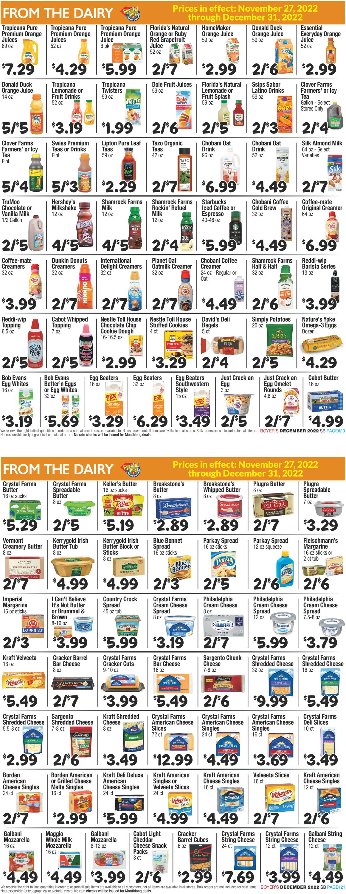 Boyer's Food Markets Weekly Ad Circular - valid 11/27-12/31/2022 (Page 11)