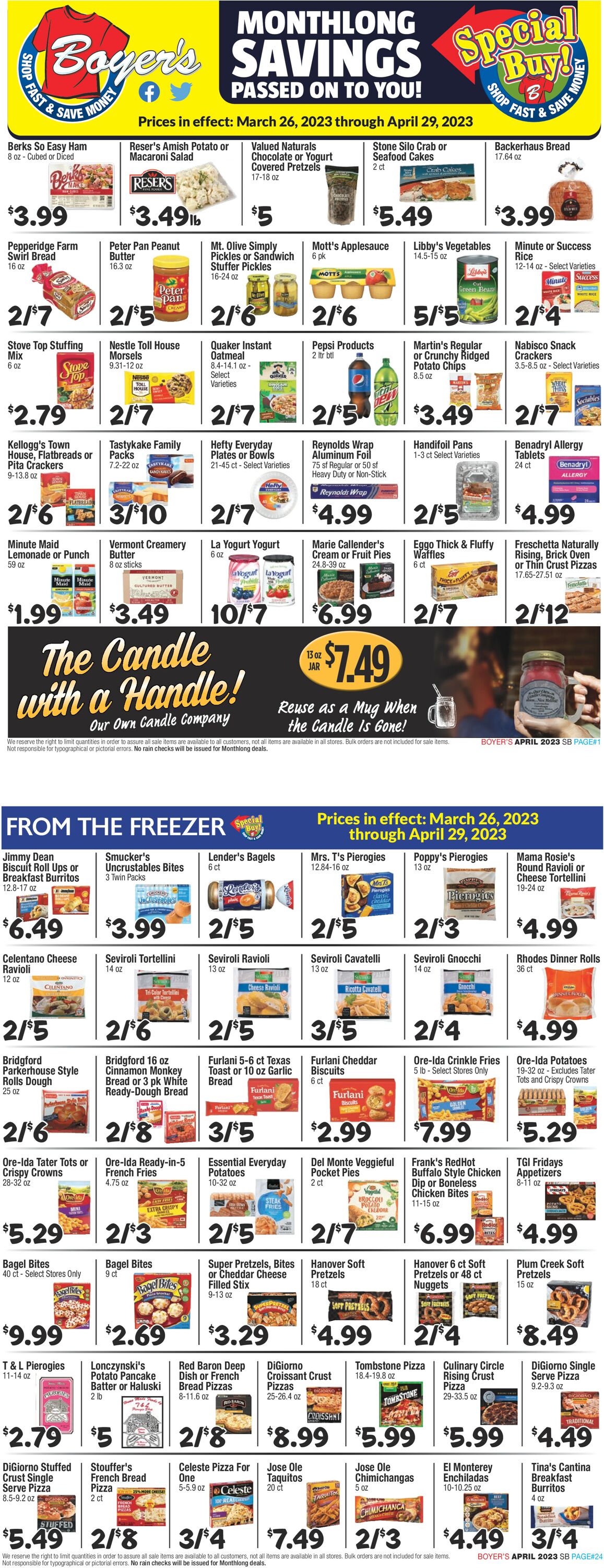Boyer's Food Markets Weekly Ad Circular - valid 03/26-04/29/2023