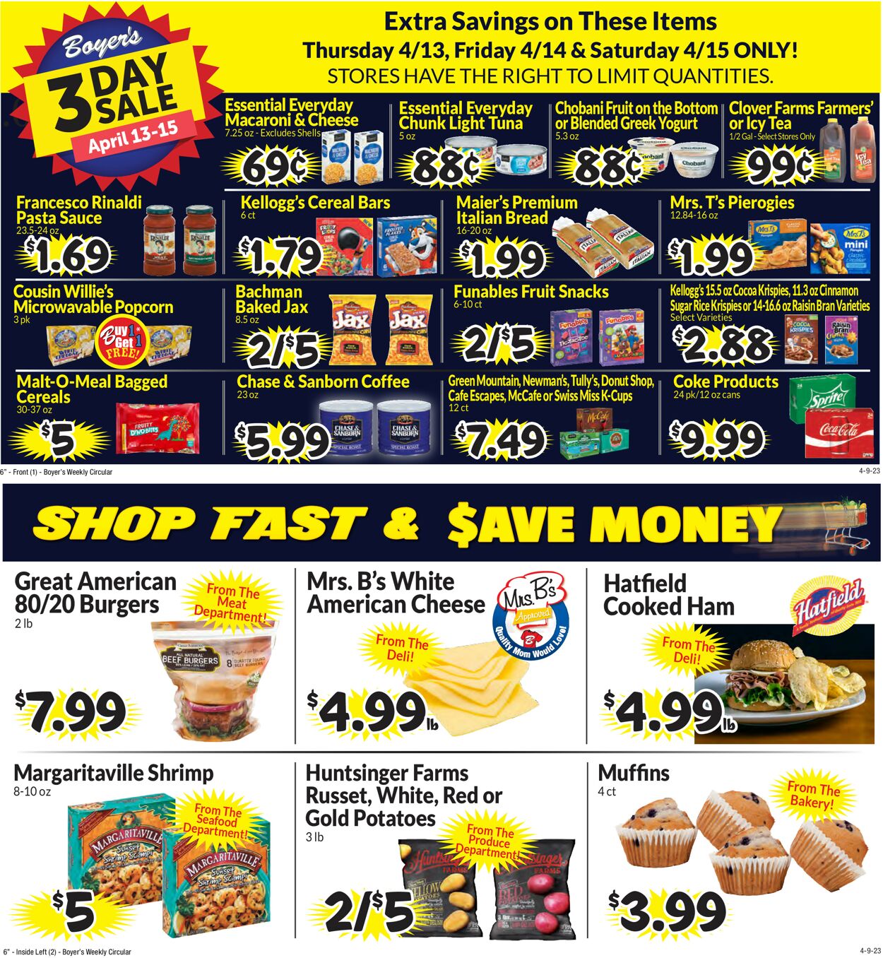 Boyer's Food Markets Weekly Ad Circular - valid 04/09-04/15/2023