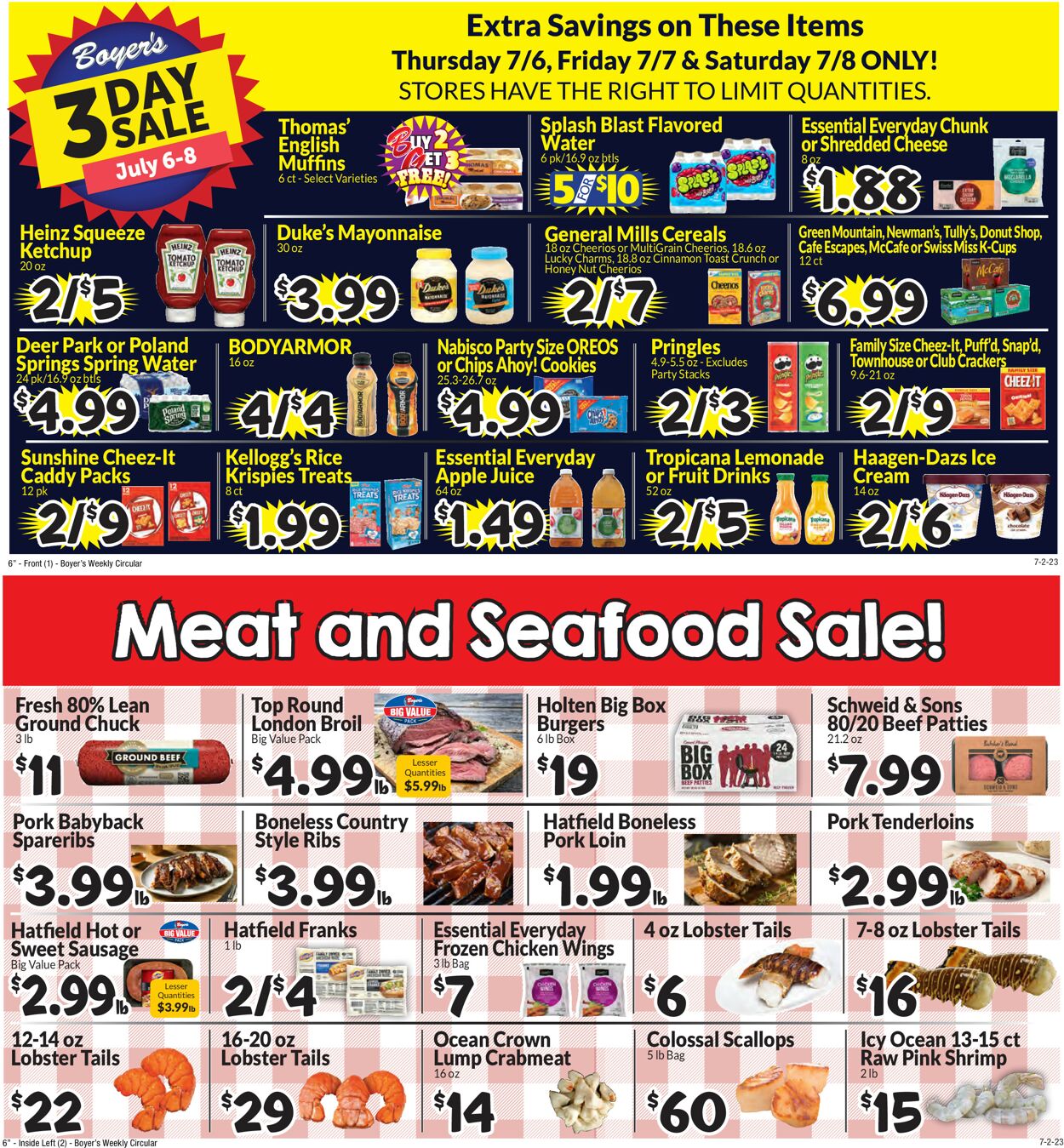Boyer's Food Markets Weekly Ad Circular - valid 07/02-07/08/2023