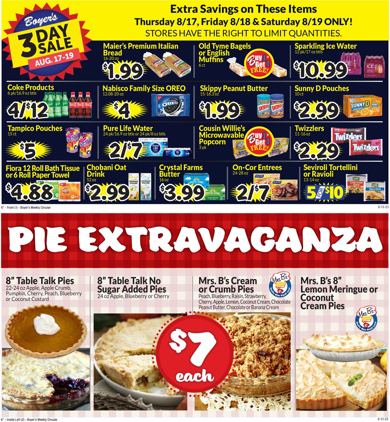 Boyer's Food Markets Weekly Ad Circular - valid 08/13-08/19/2023