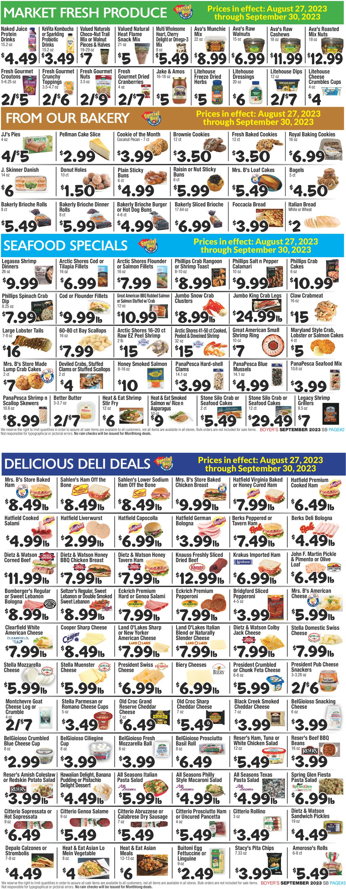 Boyer's Food Markets Weekly Ad Circular - valid 08/27-09/30/2023 (Page 2)
