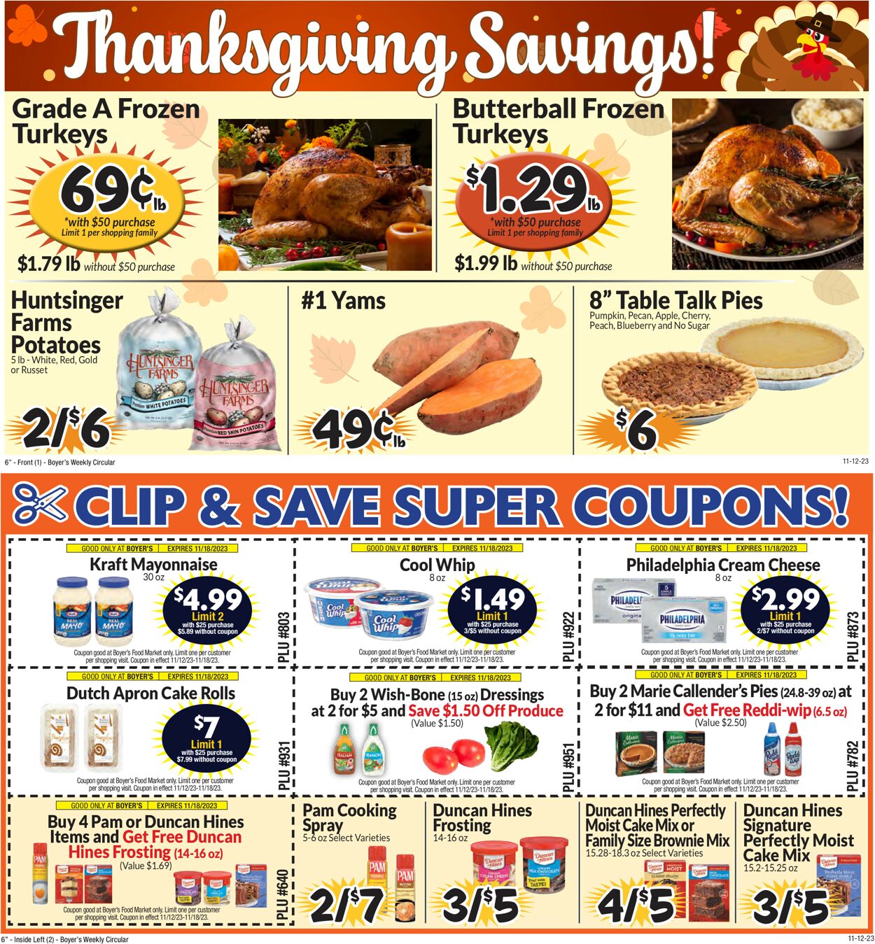 Boyer's Food Markets Weekly Ad Circular - valid 11/12-11/18/2023