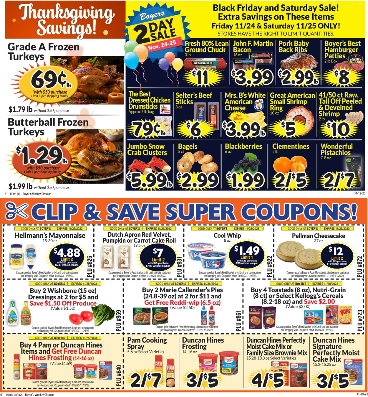 Boyer's Food Markets Weekly Ad Circular - valid 11/19-11/25/2023