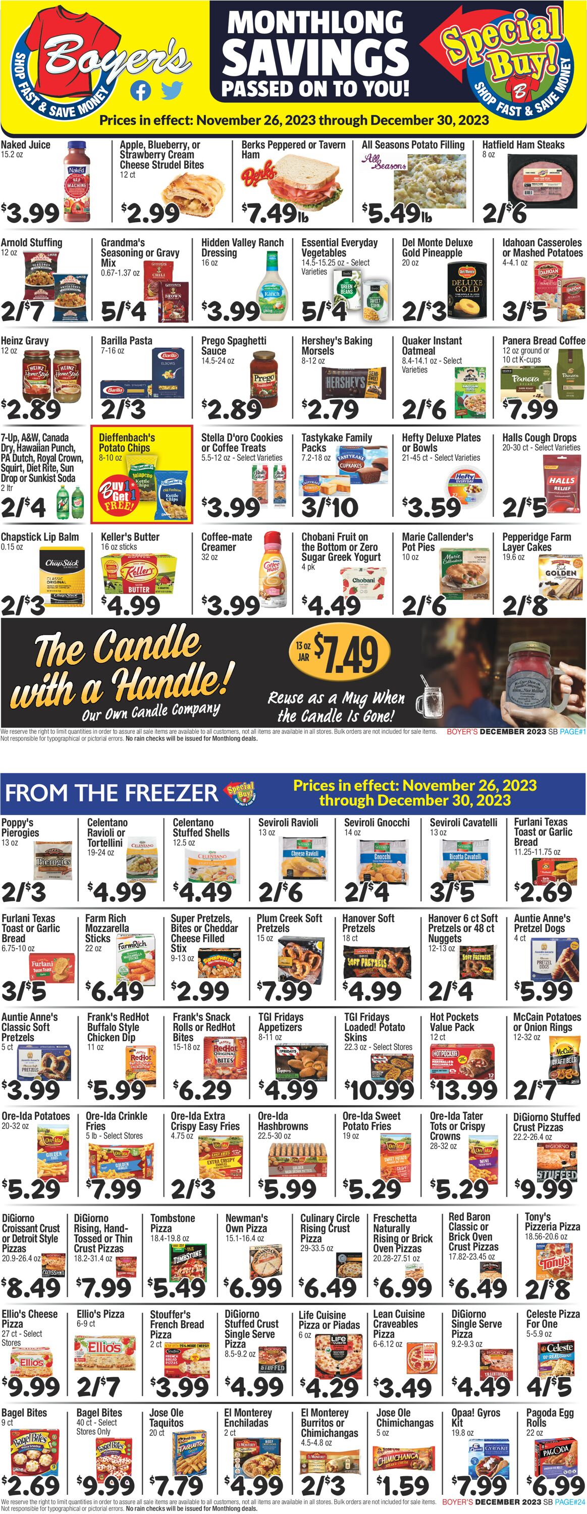 Boyer's Food Markets Weekly Ad Circular - valid 11/26-12/30/2023