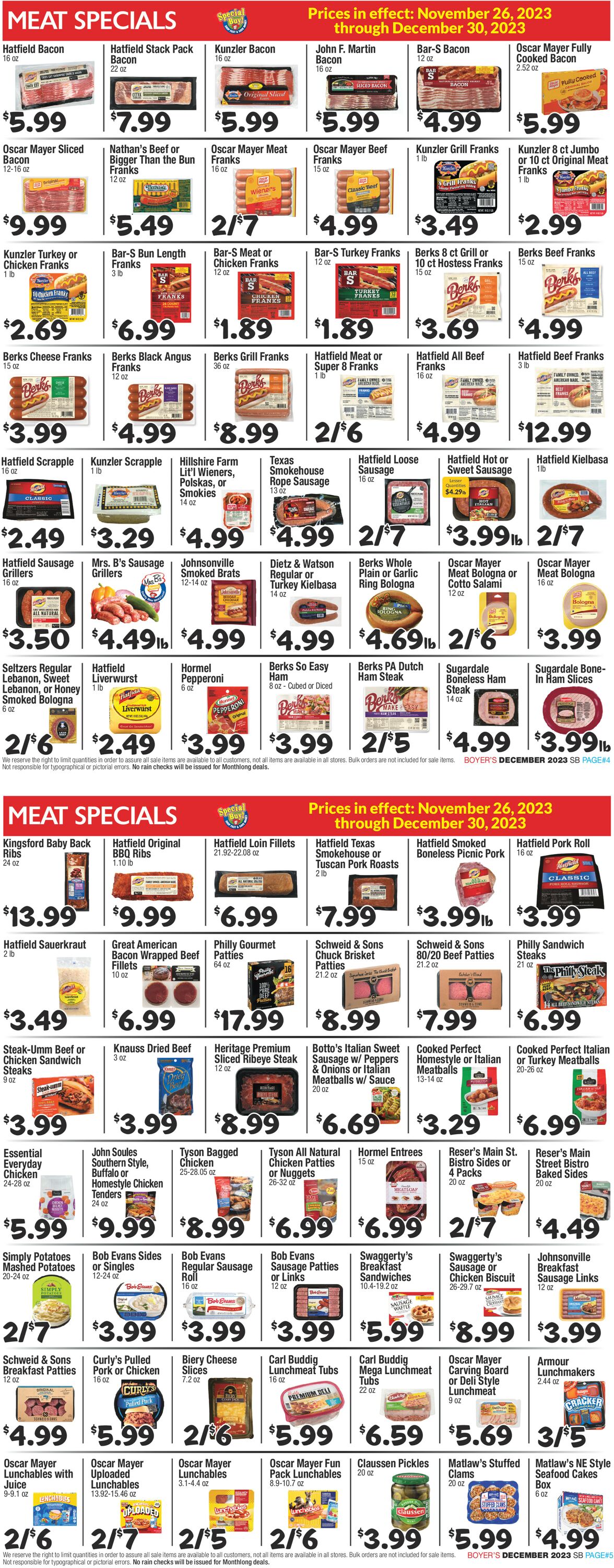 Boyer's Food Markets Weekly Ad Circular - valid 11/26-12/30/2023 (Page 3)