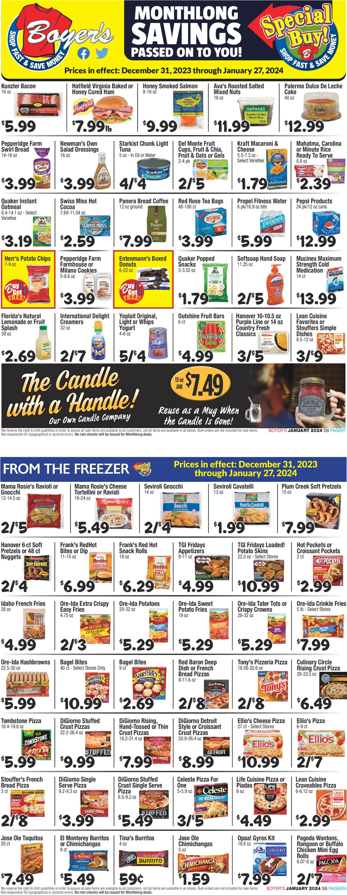 Boyer's Food Markets Weekly Ad Circular - valid 12/31-01/27/2024