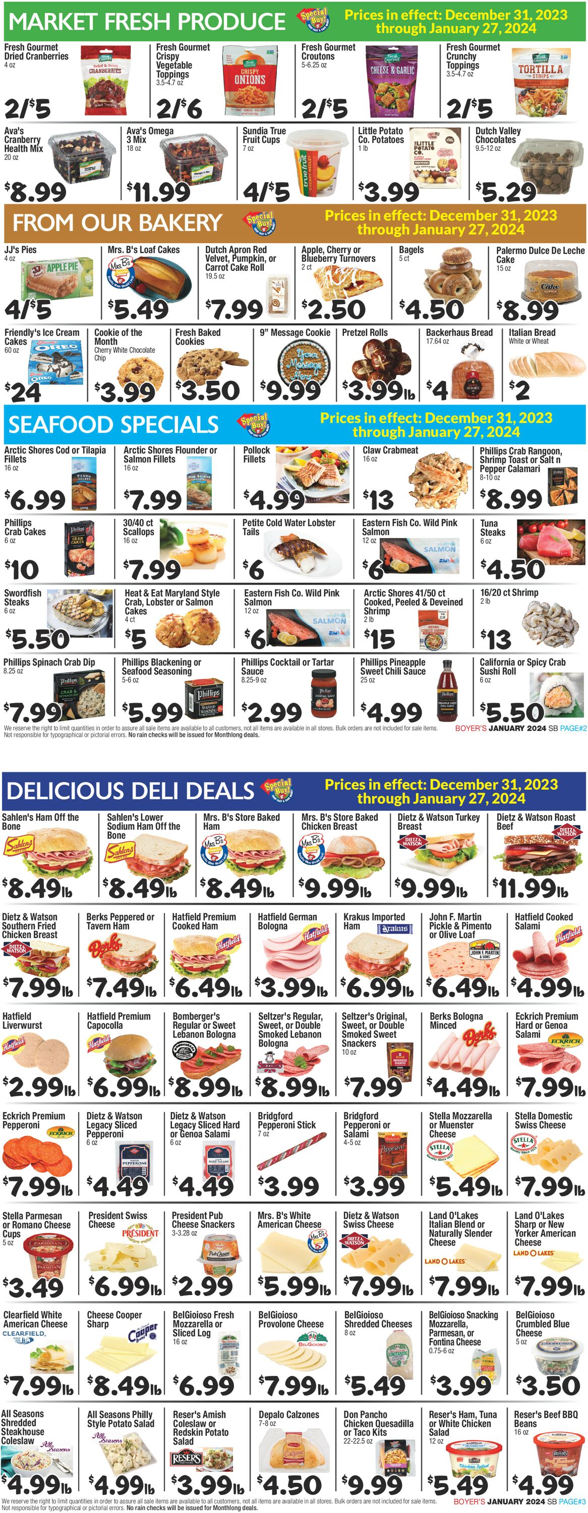 Boyer's Food Markets Weekly Ad Circular - valid 12/31-01/27/2024 (Page 2)
