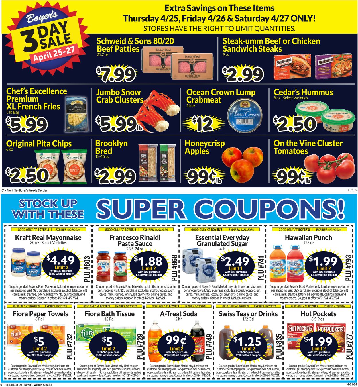 Boyer's Food Markets Weekly Ad Circular - valid 04/21-04/27/2024
