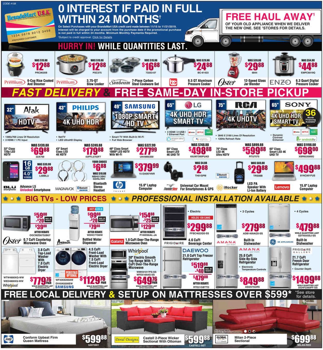Brandsmart USA Weekly Ad Circular - valid 11/15-11/17/2019
