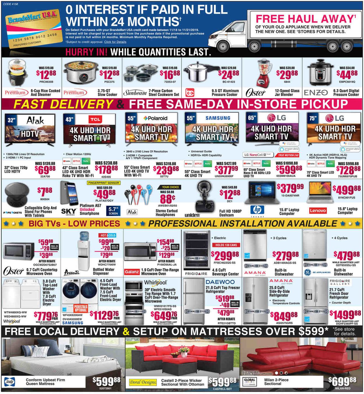 Brandsmart USA Weekly Ad Circular - valid 11/18-11/21/2019