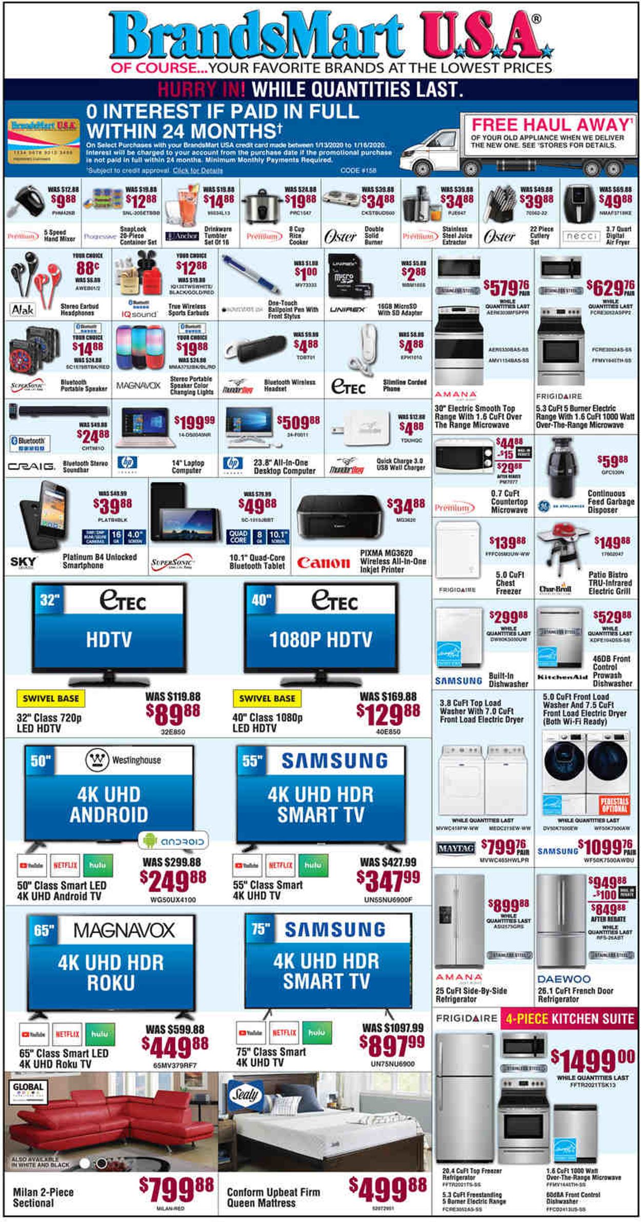 Brandsmart USA Weekly Ad Circular - valid 01/13-01/16/2020