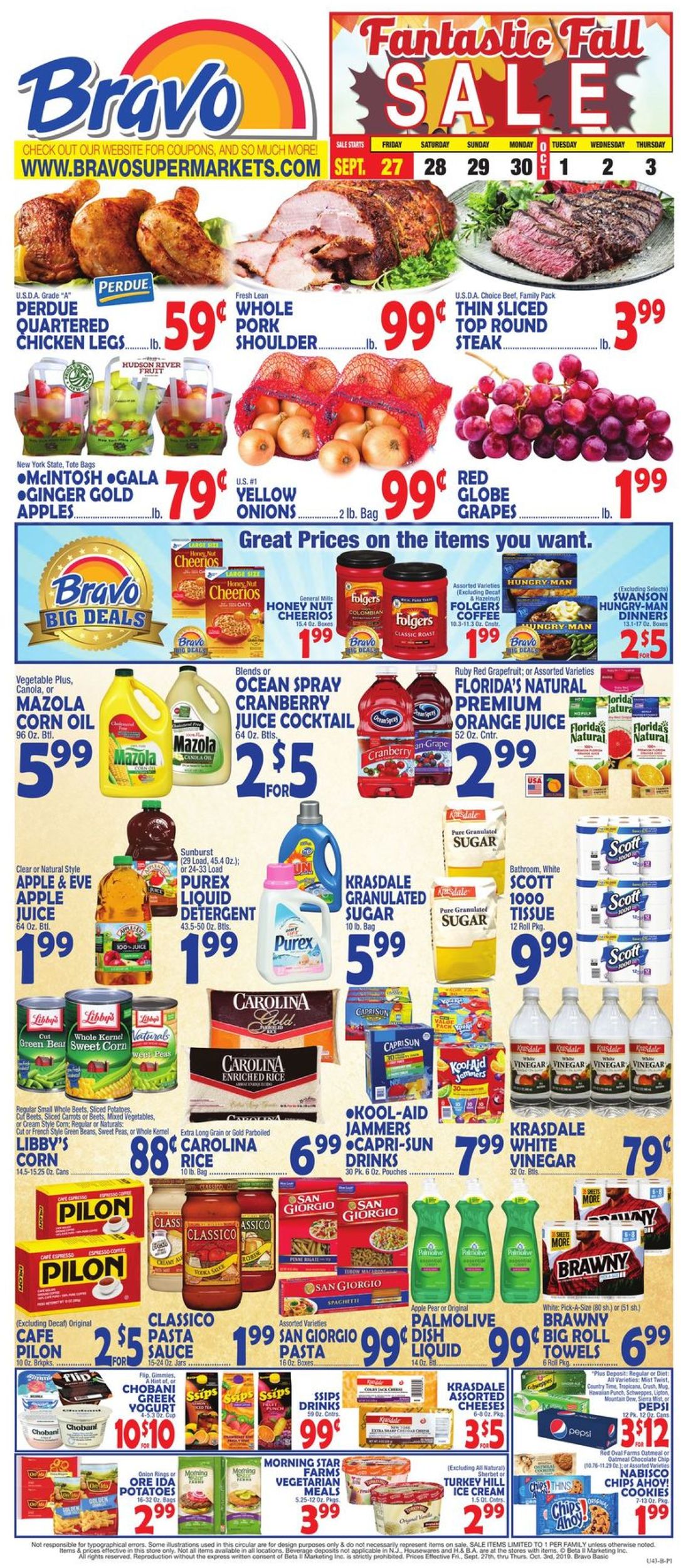 Bravo Supermarkets Weekly Ad Circular - valid 09/27-10/03/2019