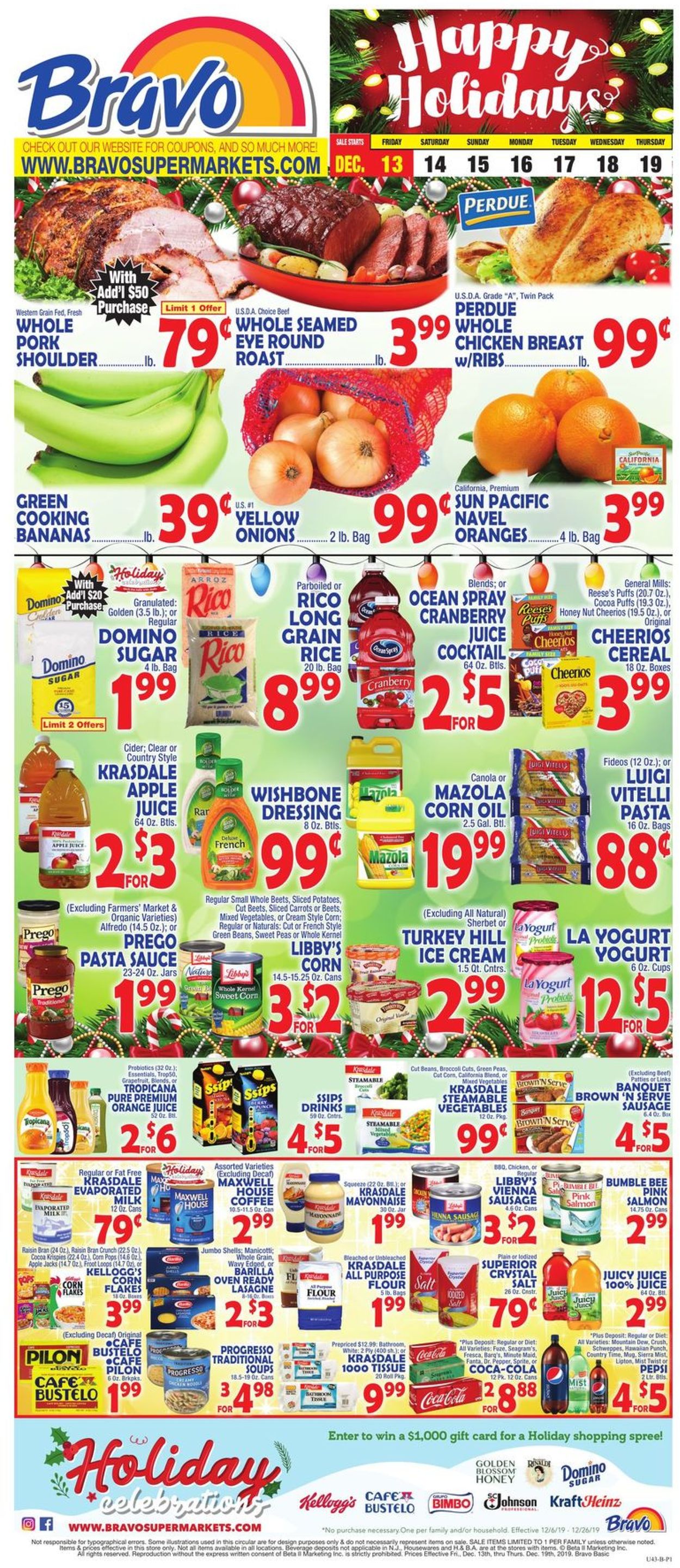 Bravo Supermarkets - Holidays Ad 2019 Weekly Ad Circular - valid 12/13-12/19/2019
