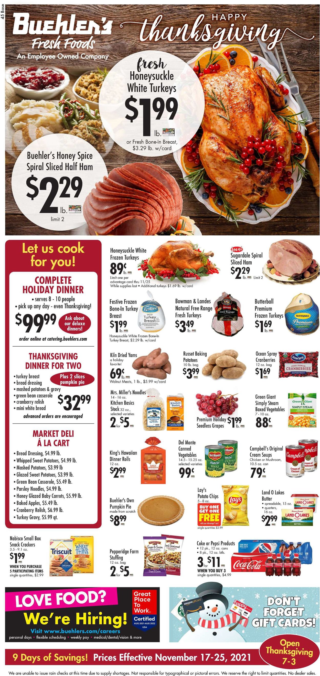 Buehler's Fresh Foods Weekly Ad Circular - valid 11/10-11/16/2021