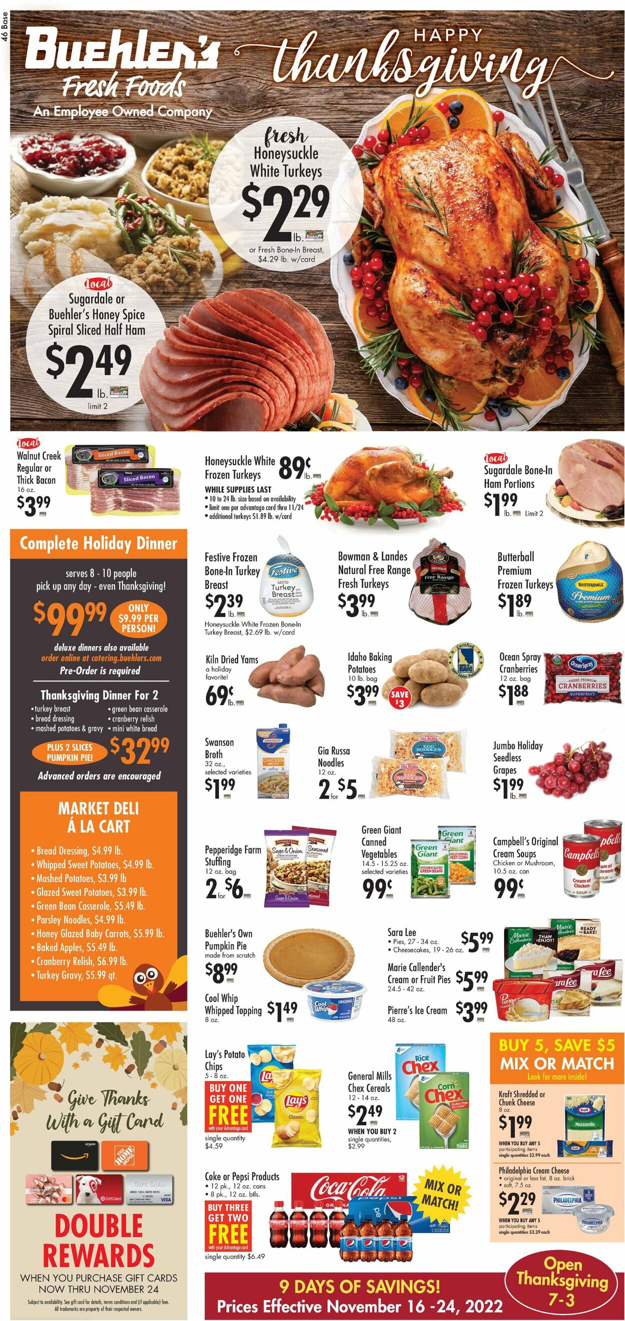 Buehler's Fresh Foods Weekly Ad Circular - valid 11/16-11/24/2022