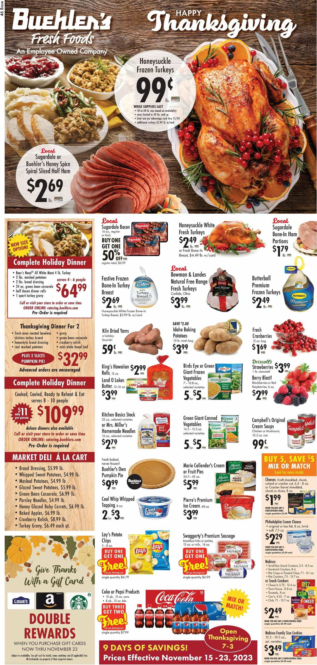 Buehler's Fresh Foods Weekly Ad Circular - valid 11/15-11/23/2023