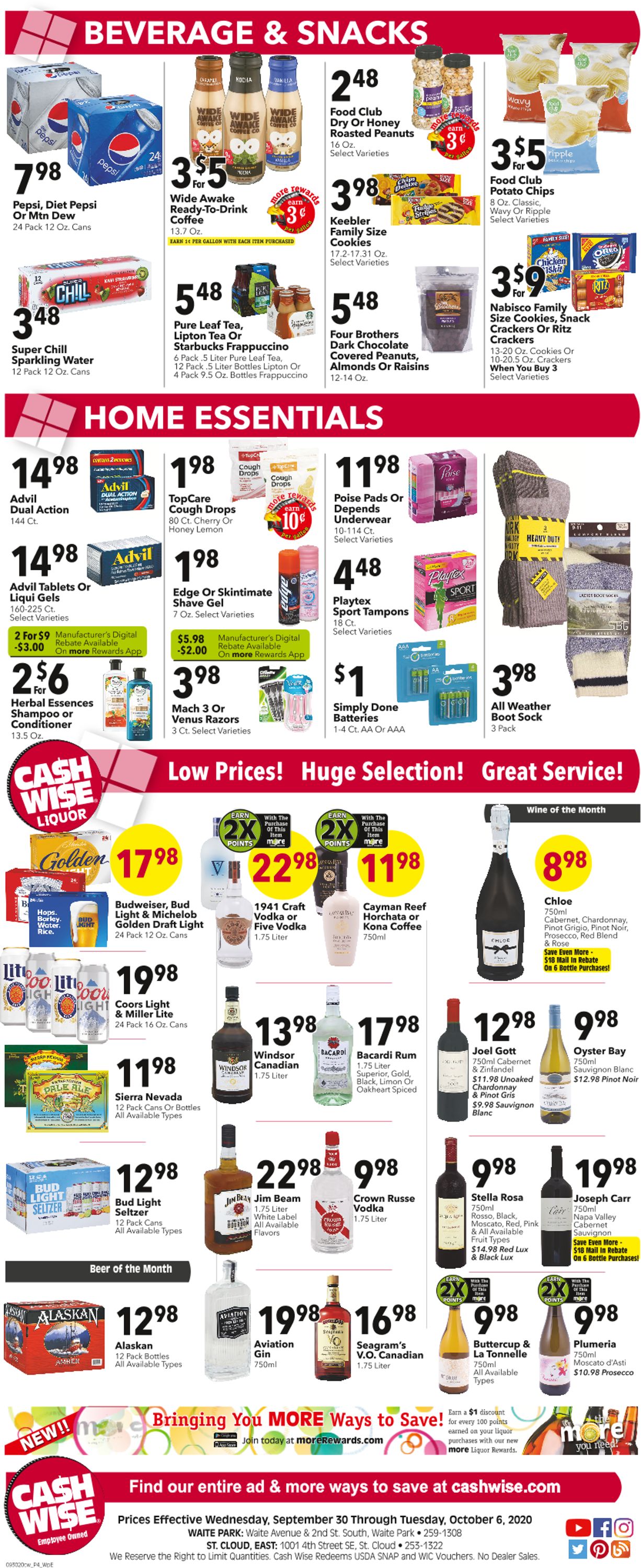 Cash Wise Weekly Ad Circular - valid 09/30-10/06/2020 (Page 4)