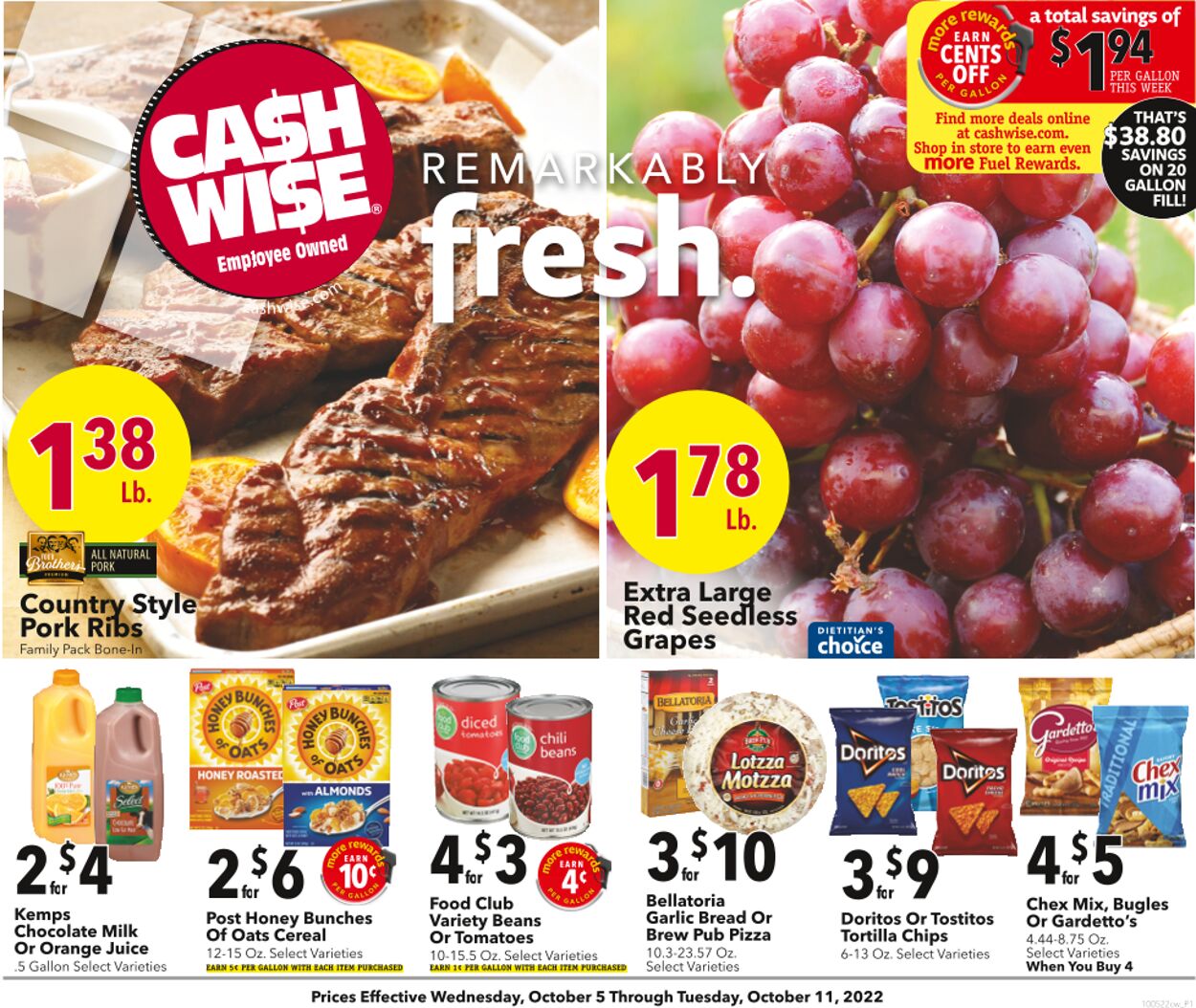 Cash Wise Weekly Ad Circular - valid 10/05-10/11/2022