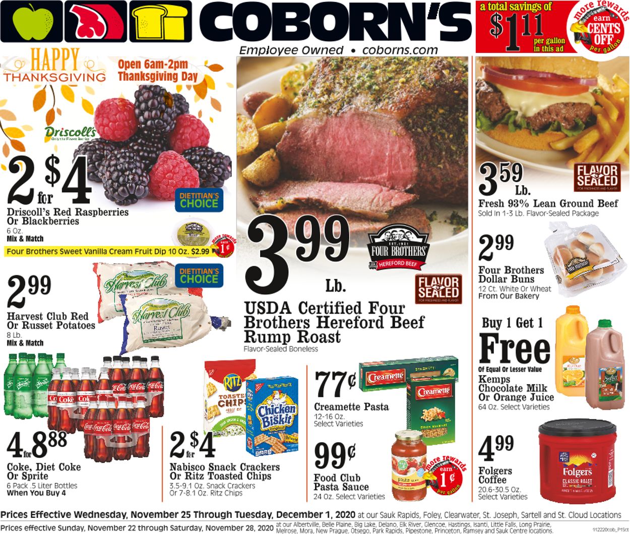 Coborn's Thanksgiving 2020 Weekly Ad Circular - valid 11/25-12/01/2020