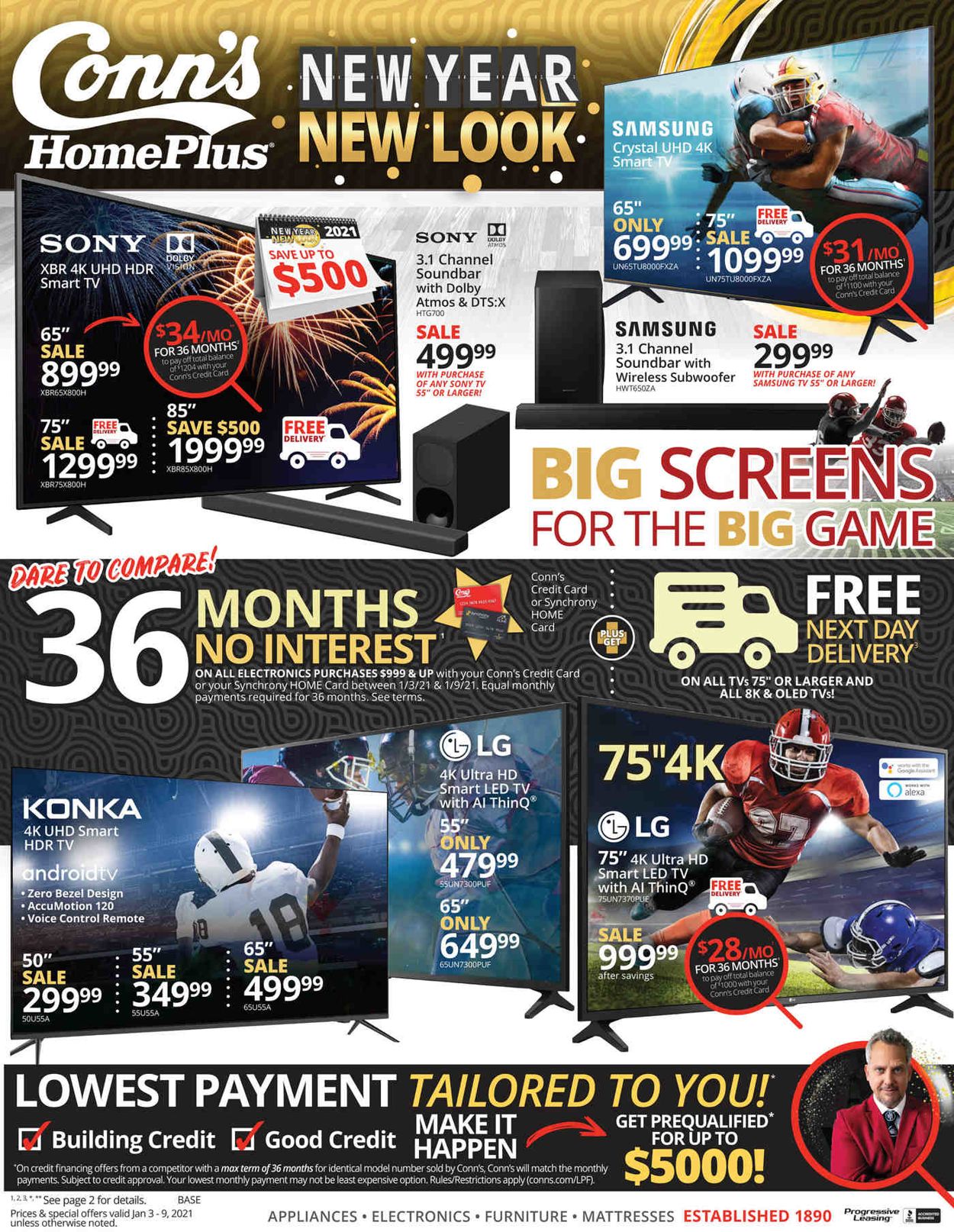Conn's Home Plus Weekly Ad Circular - valid 01/03-01/09/2021
