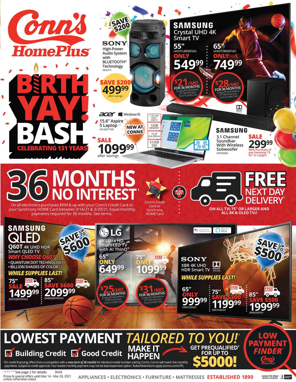 Conn's Home Plus Weekly Ad Circular - valid 03/14-03/20/2021
