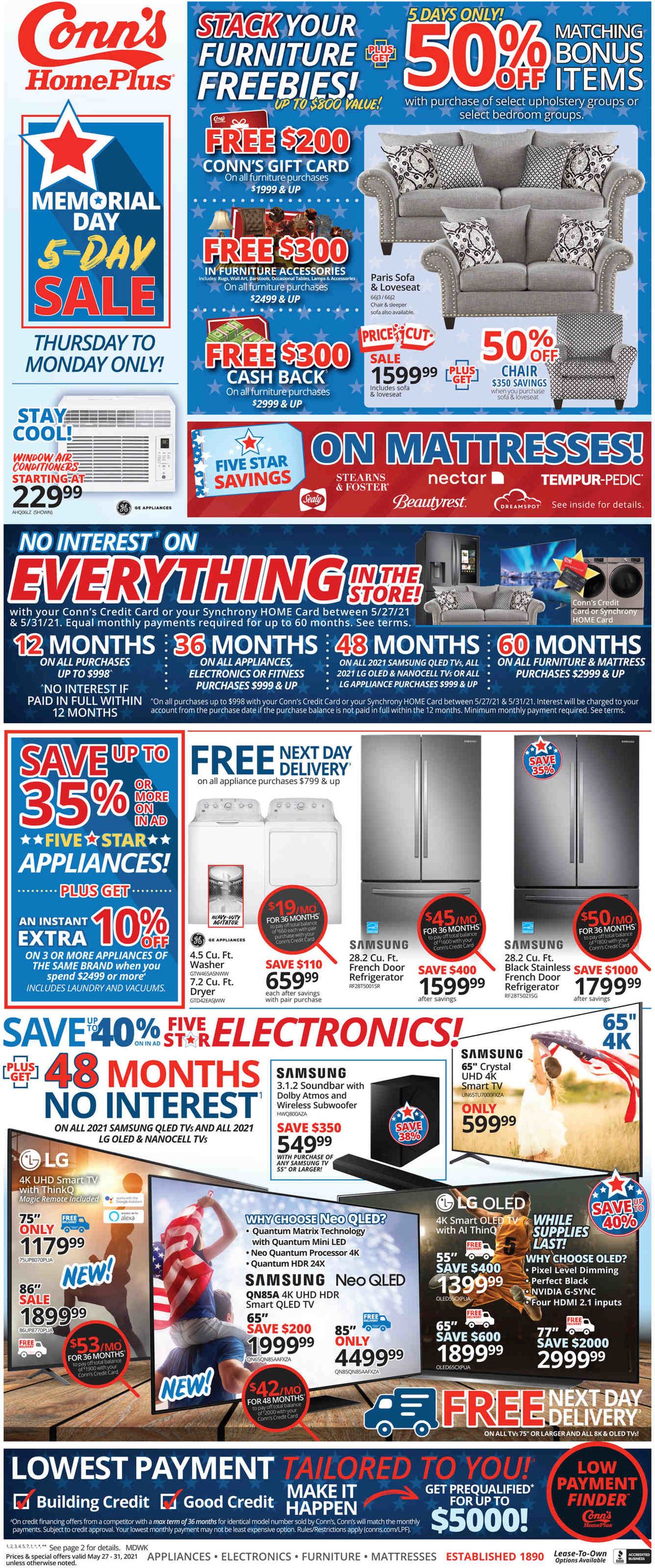 Conn's Home Plus Weekly Ad Circular - valid 05/27-05/31/2021