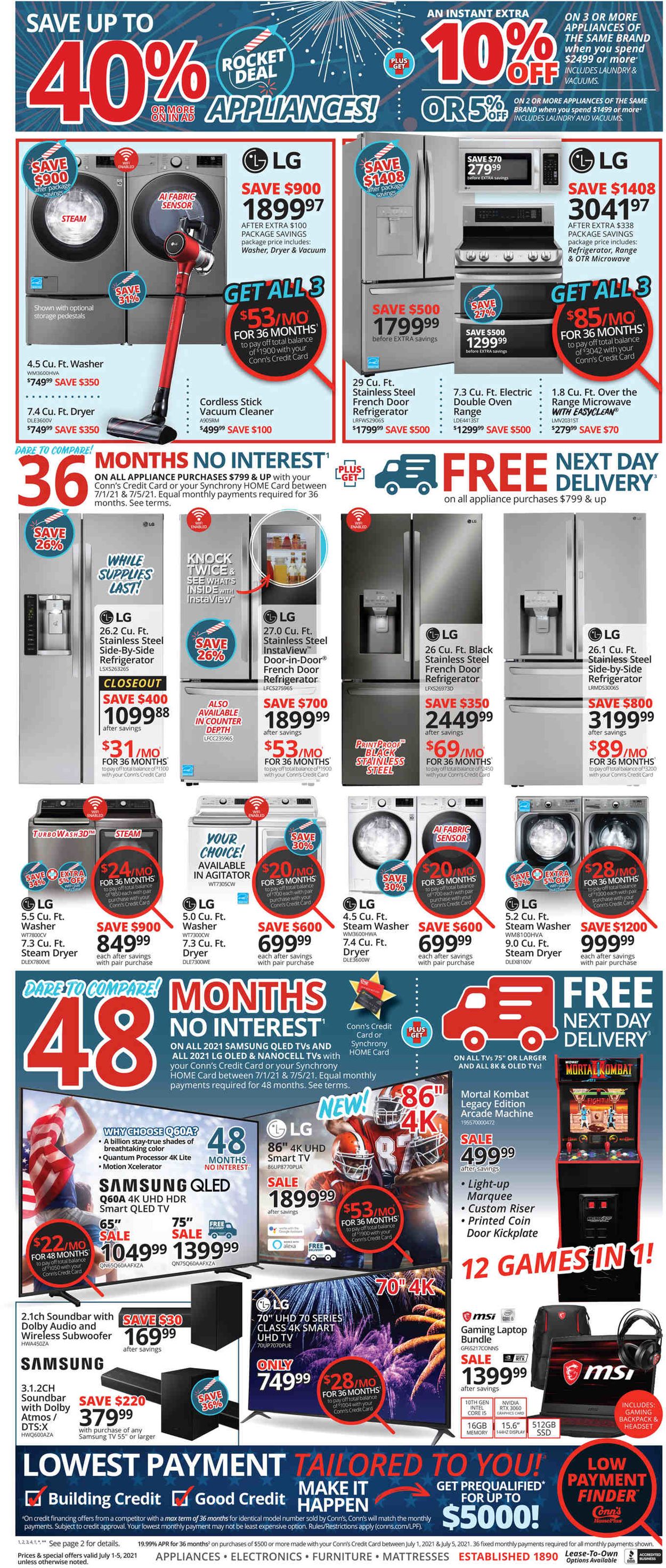 Conn's Home Plus Weekly Ad Circular - valid 07/01-07/05/2021 (Page 4)