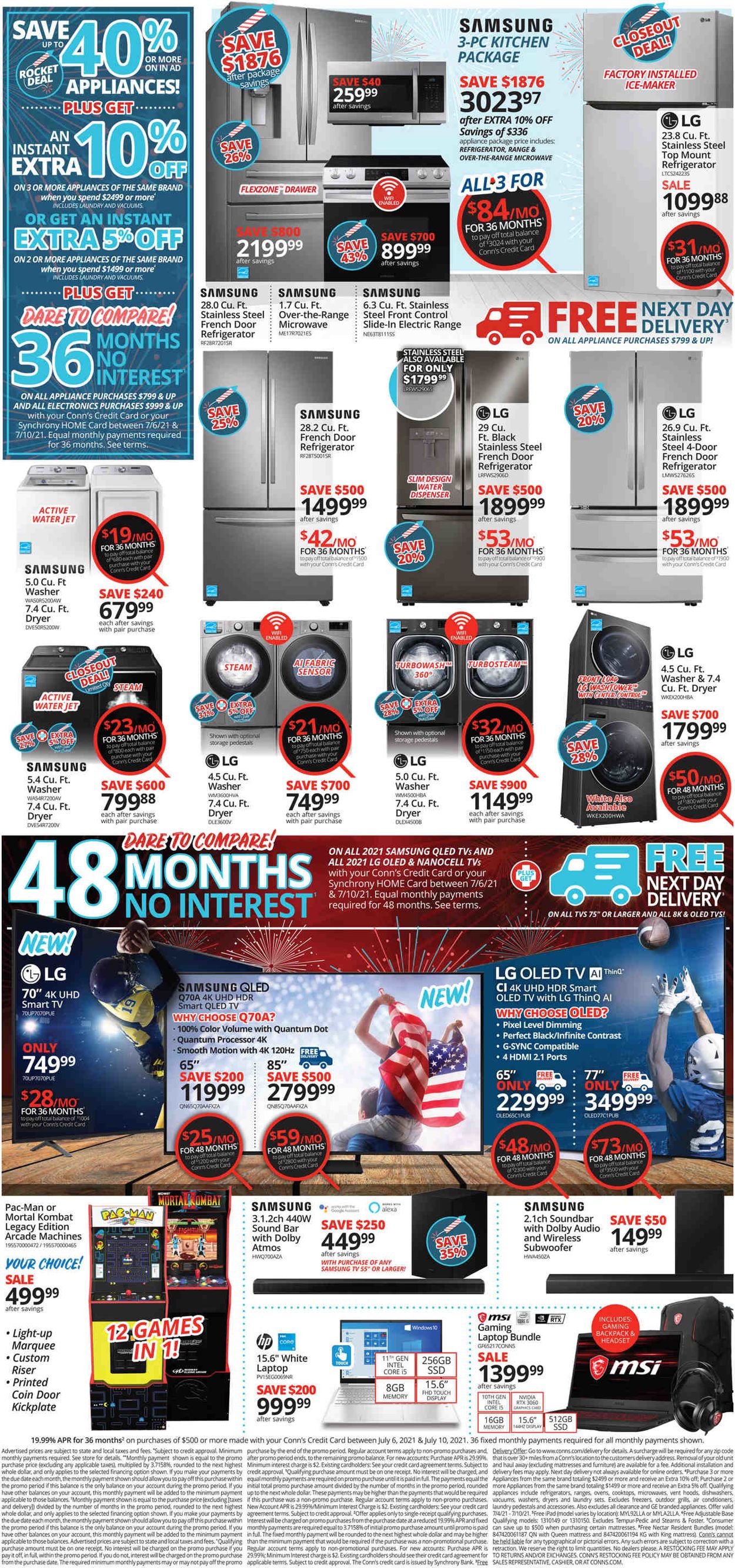 Conn's Home Plus Weekly Ad Circular - valid 07/06-07/10/2021 (Page 2)