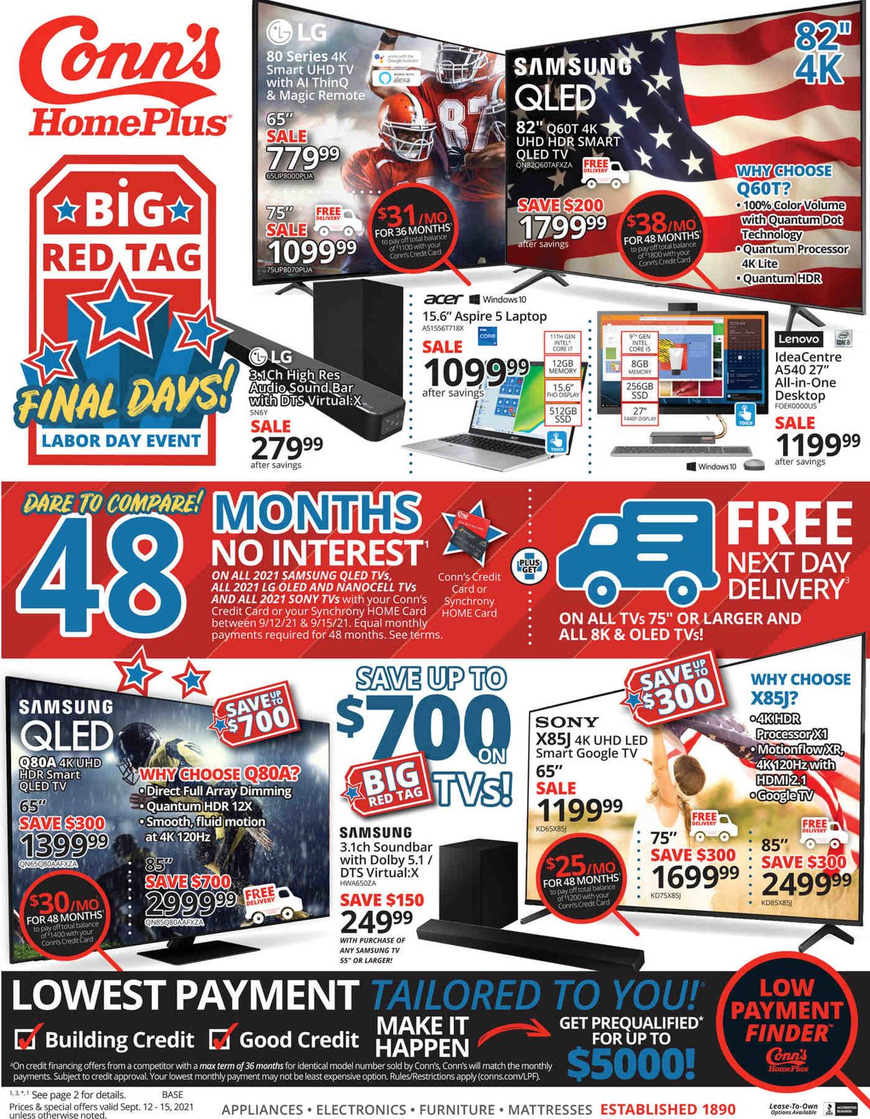 Conn's Home Plus Weekly Ad Circular - valid 09/12-09/15/2021