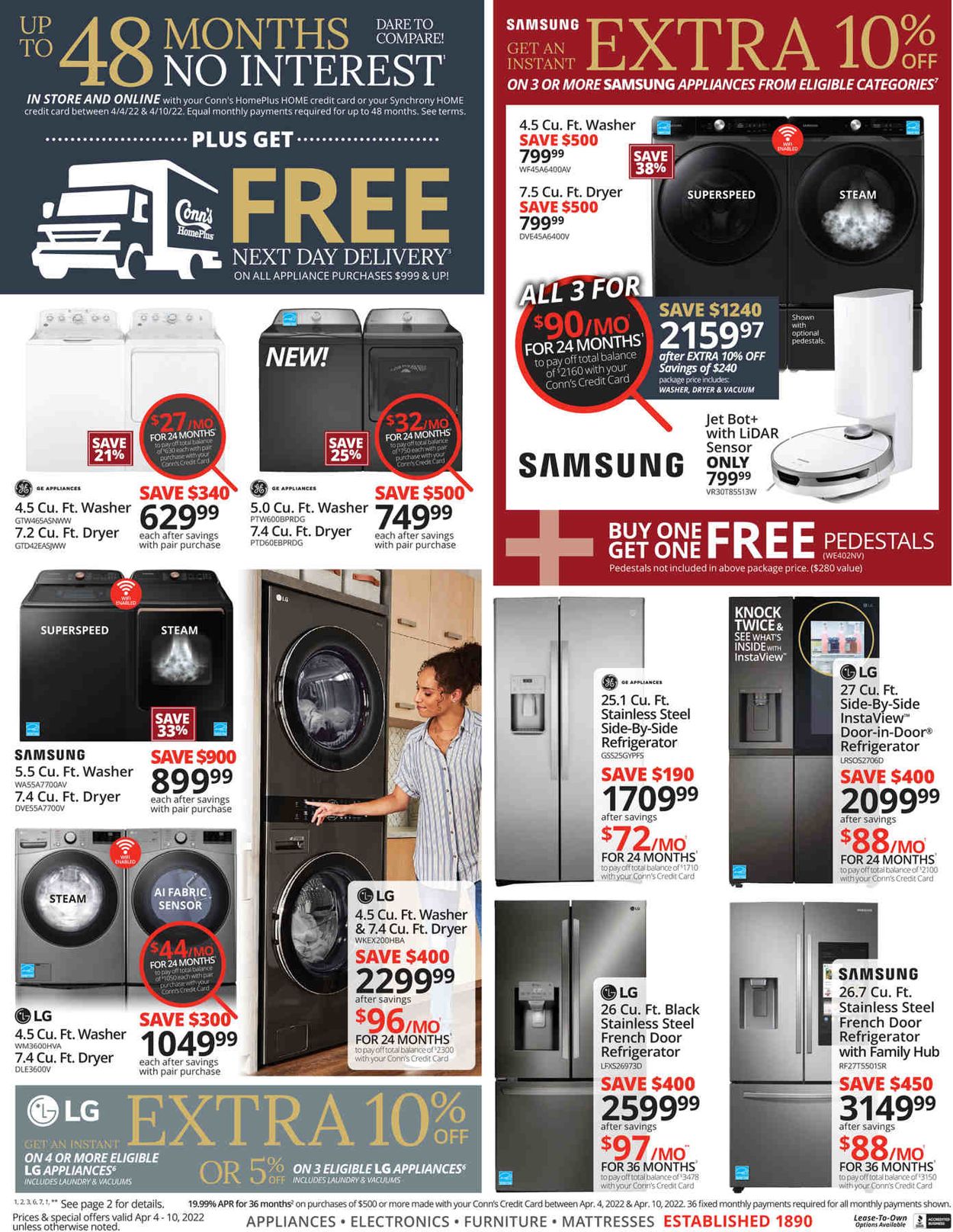 Conn's Home Plus Weekly Ad Circular - valid 04/04-04/10/2022 (Page 4)
