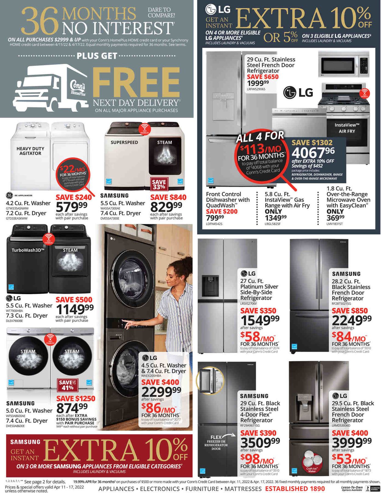 Conn's Home Plus Weekly Ad Circular - valid 04/11-04/17/2022 (Page 4)