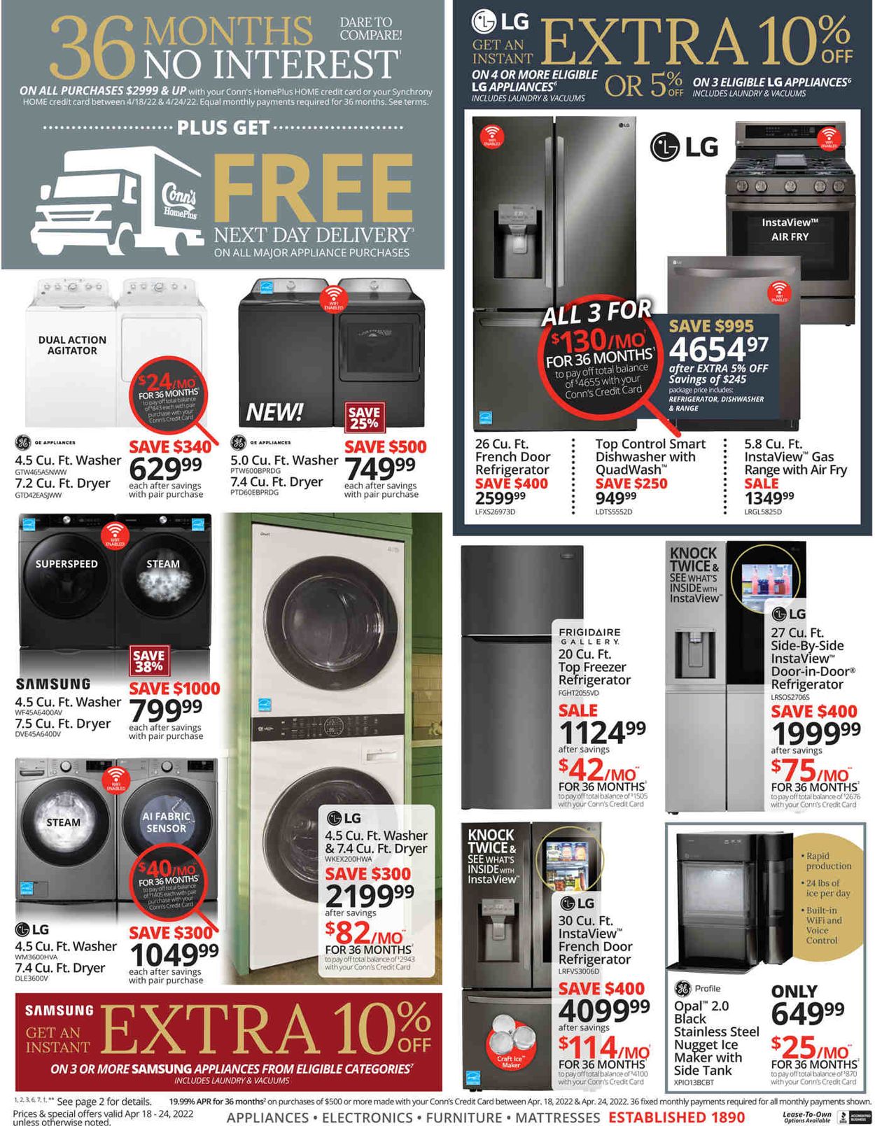 Conn's Home Plus Weekly Ad Circular - valid 04/18-04/24/2022 (Page 4)